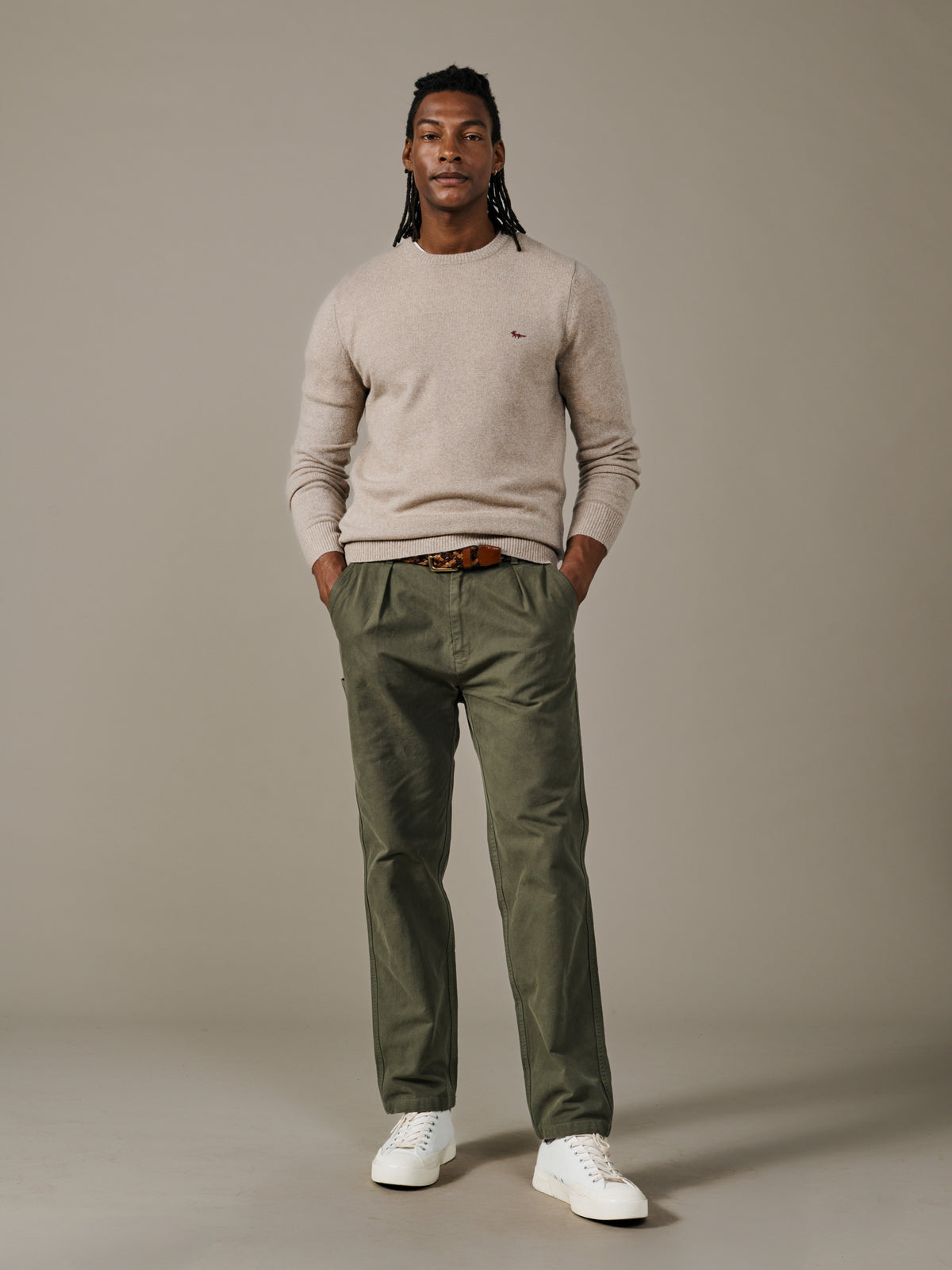 Aubin Natural Mix Westbourne Crew Neck Jumper | Crew Neck