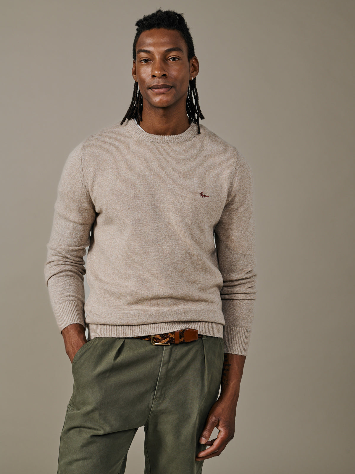 Aubin Natural Mix Westbourne Crew Neck Jumper | Crew Neck