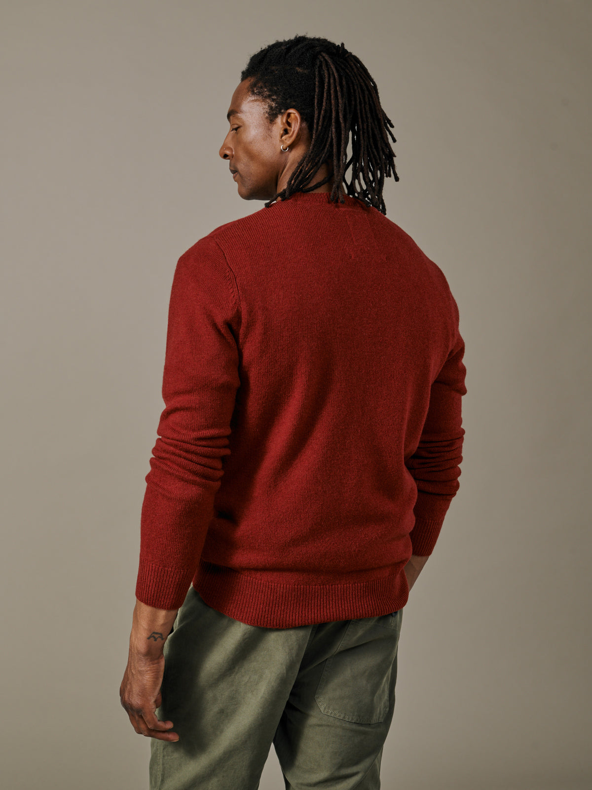 Aubin Red Westbourne Crew Neck Jumper | Crew Neck