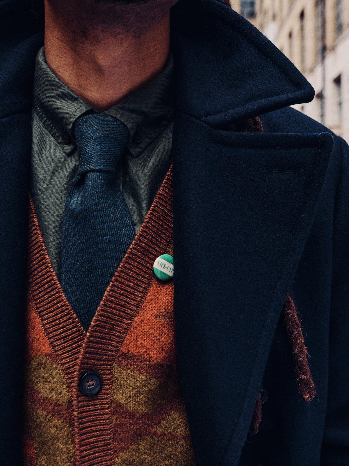Aubin Green Mix Wool/Silk Tie | Ties