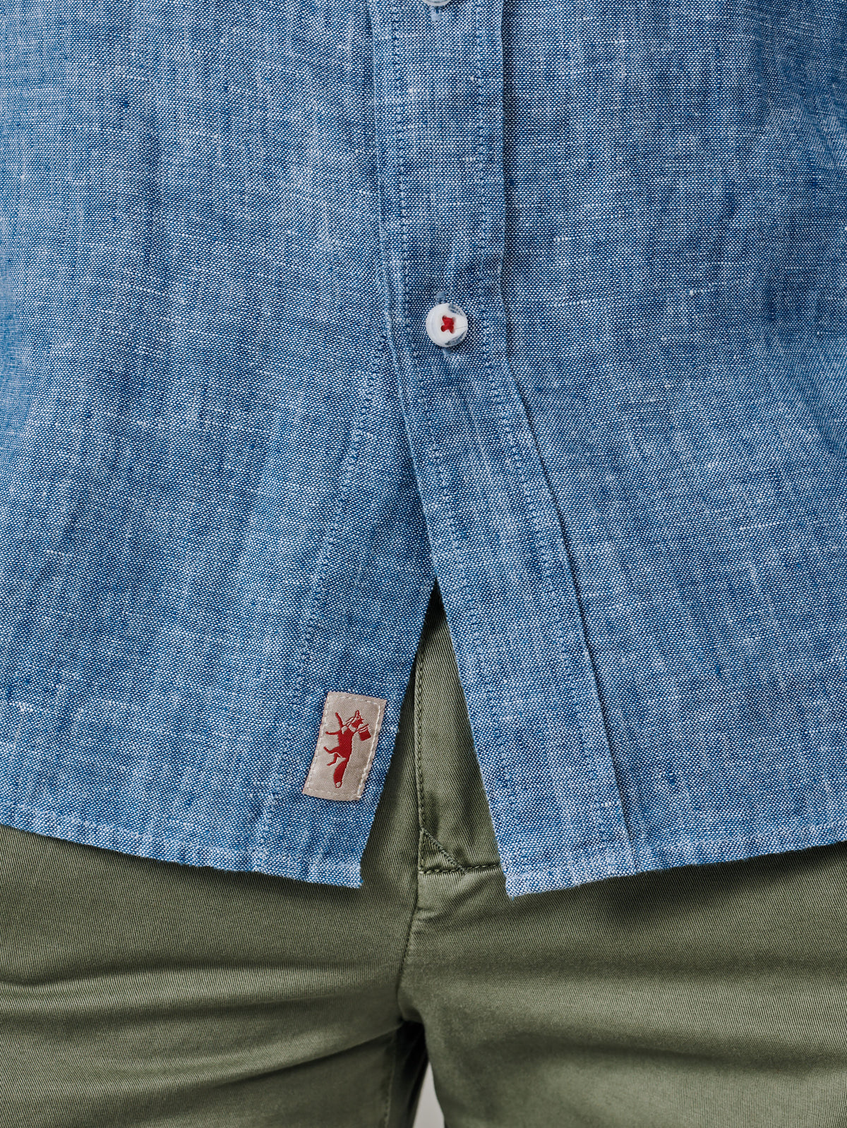 Aubin Blue Worlaby Linen Shirt | Linen Shirt