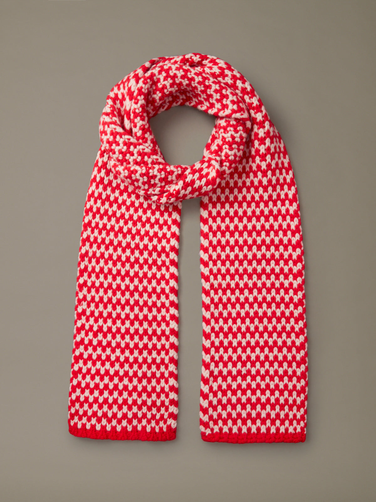 Aubin Red/Vintage White Wainfleet Textured Scarf | Scarf