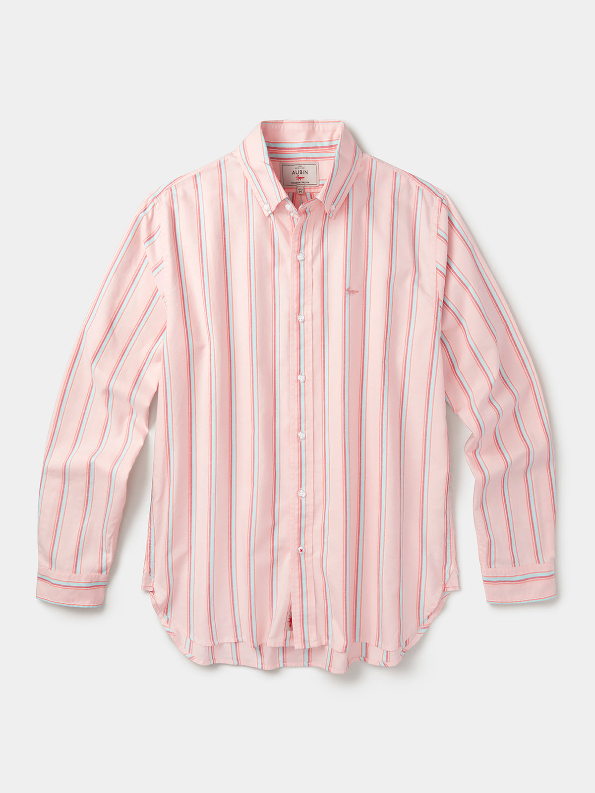 Aubin Coral Stripe Walesby Lightweight Relaxed Oxford Shirt | Oxford Shirt