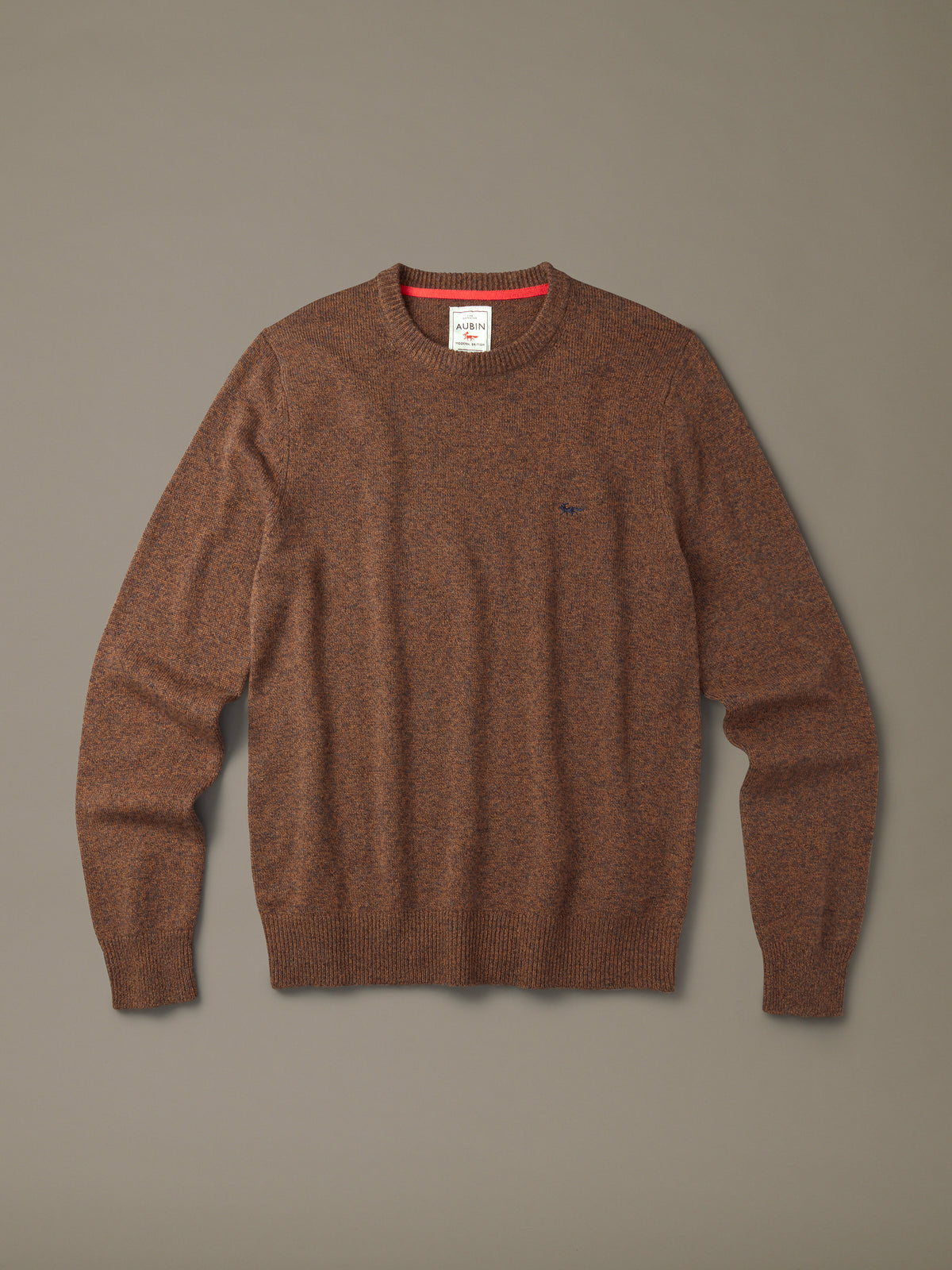 Aubin Chocolate Mix Westbourne Crew Neck Jumper | Crew Neck