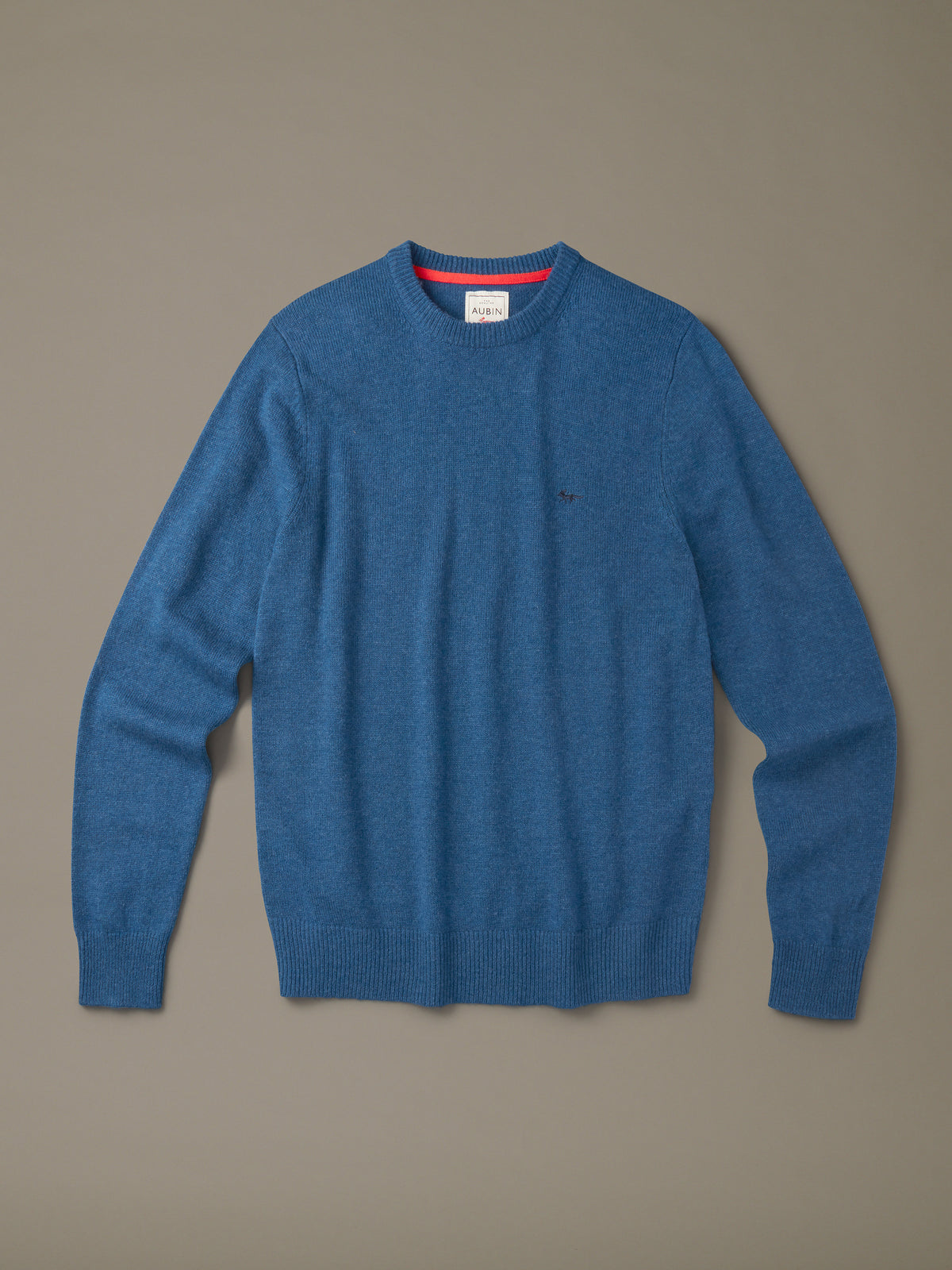 Aubin Denim Blue Westbourne Crew Neck Jumper | Crew Neck