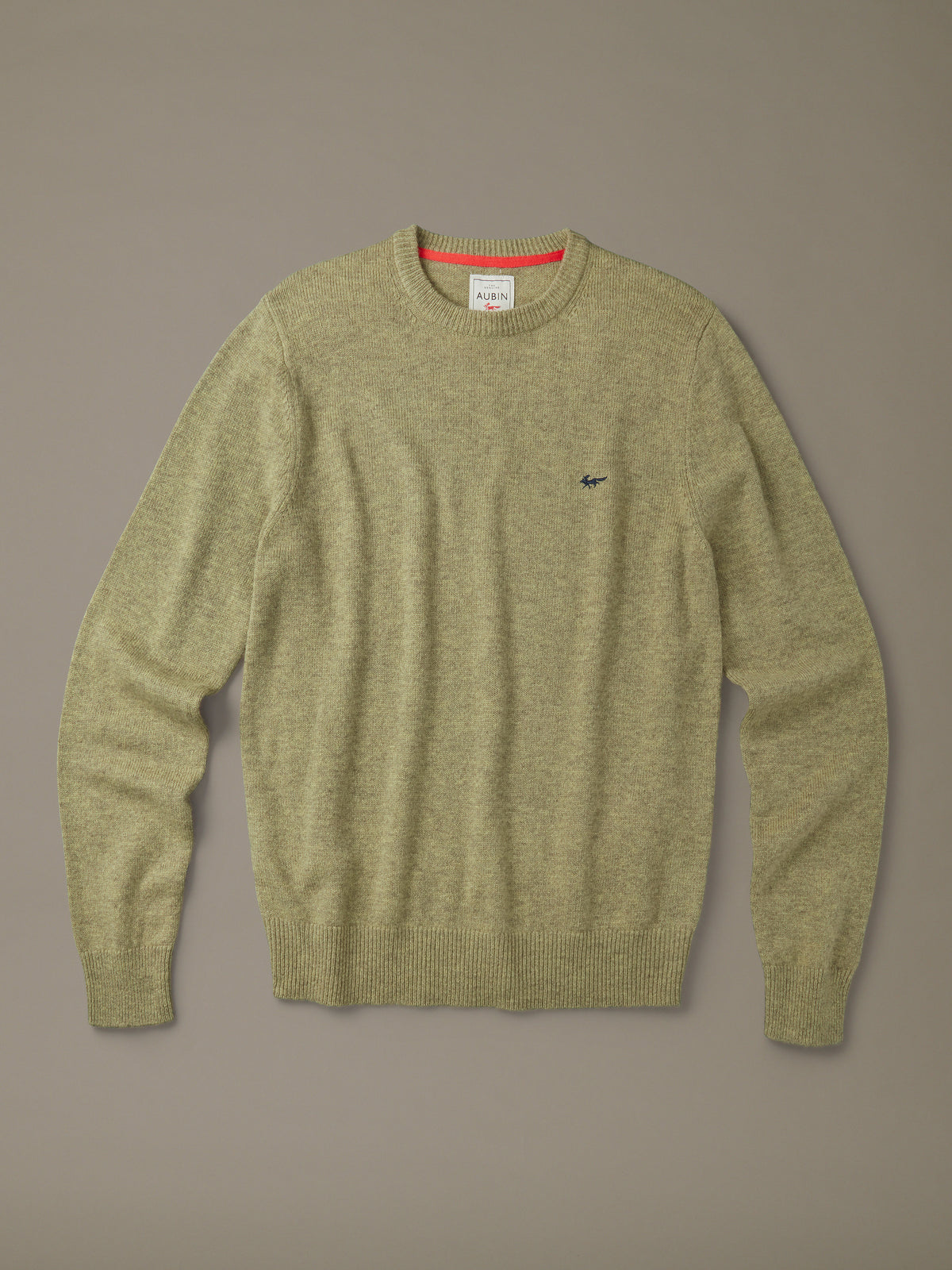 Aubin Light Khaki Westbourne Crew Neck Jumper | Crew Neck