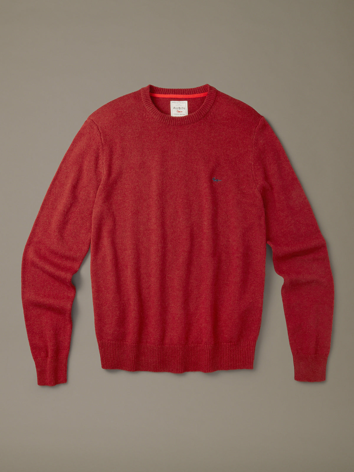Aubin Red Westbourne Crew Neck Jumper | Crew Neck
