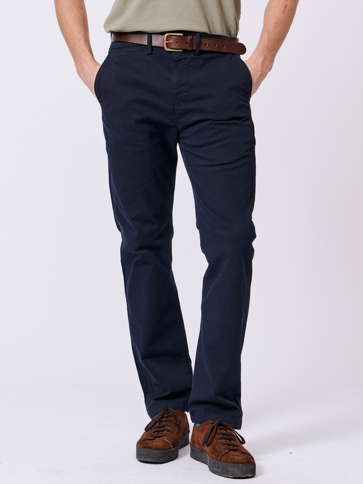 Aubin Navy Witham Stretch Chino | Chinos