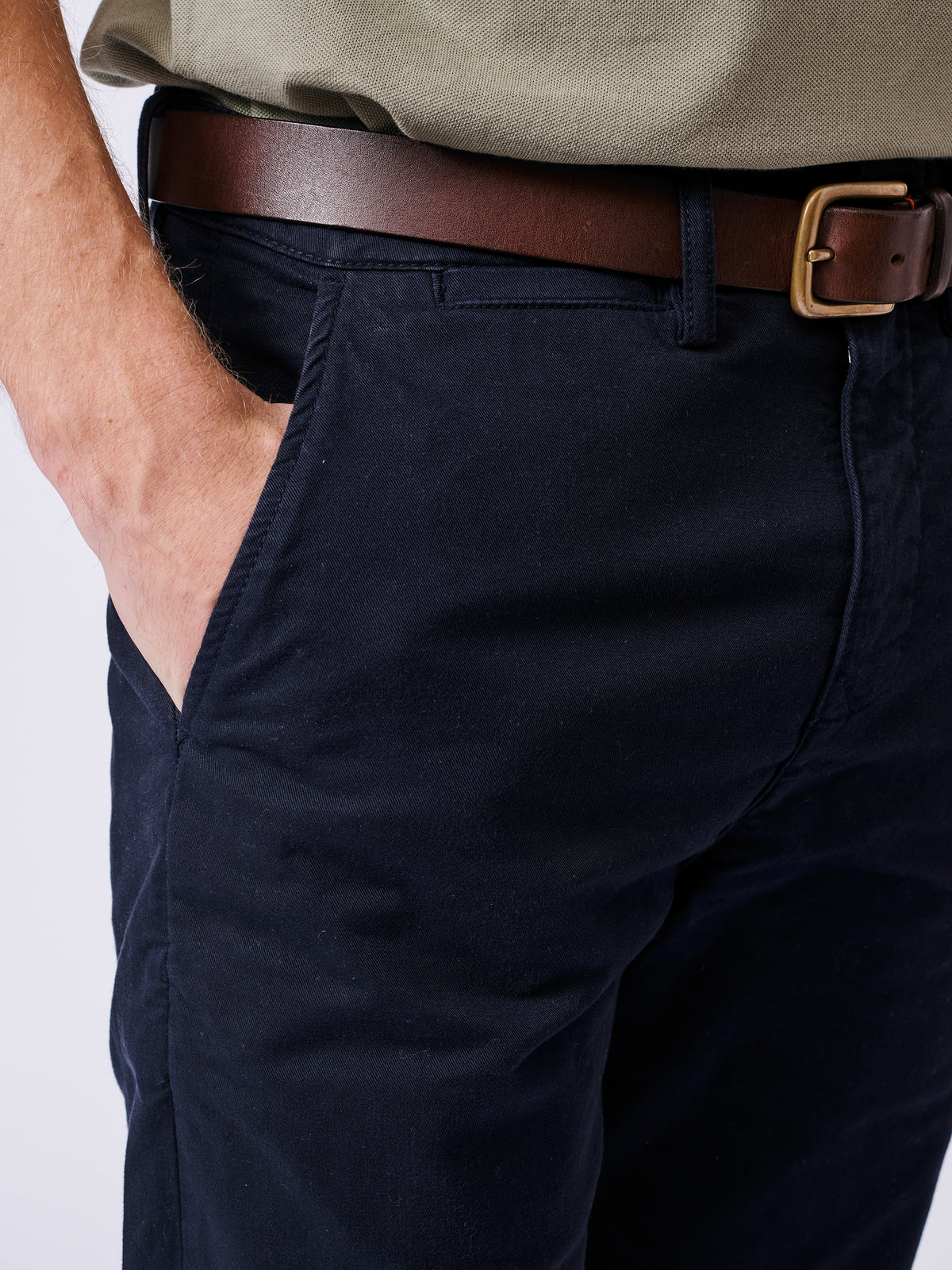 Aubin Navy Witham Stretch Chino | Chinos