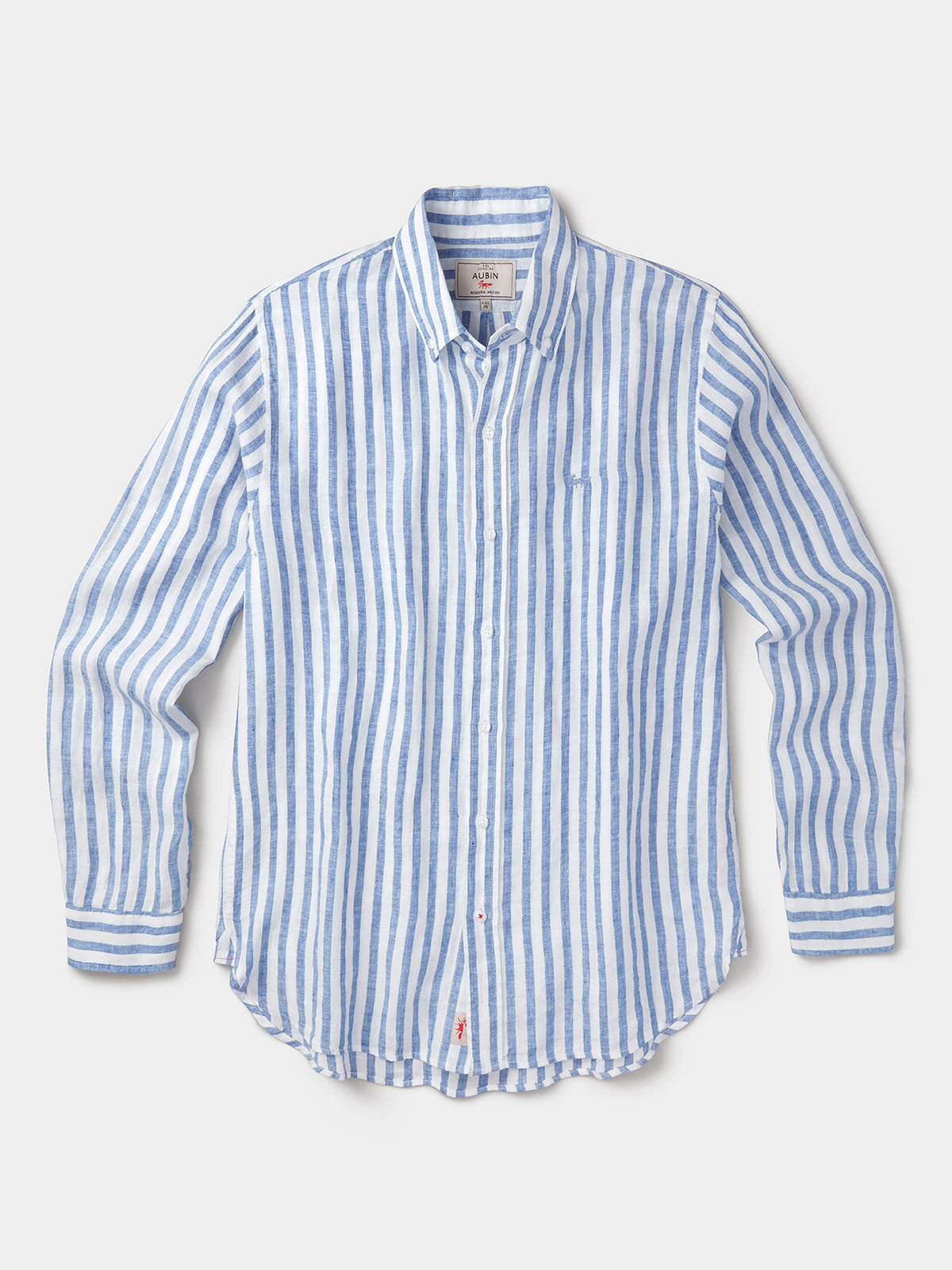 Aubin Blue Stripe Worlaby Linen Shirt | Linen Shirt