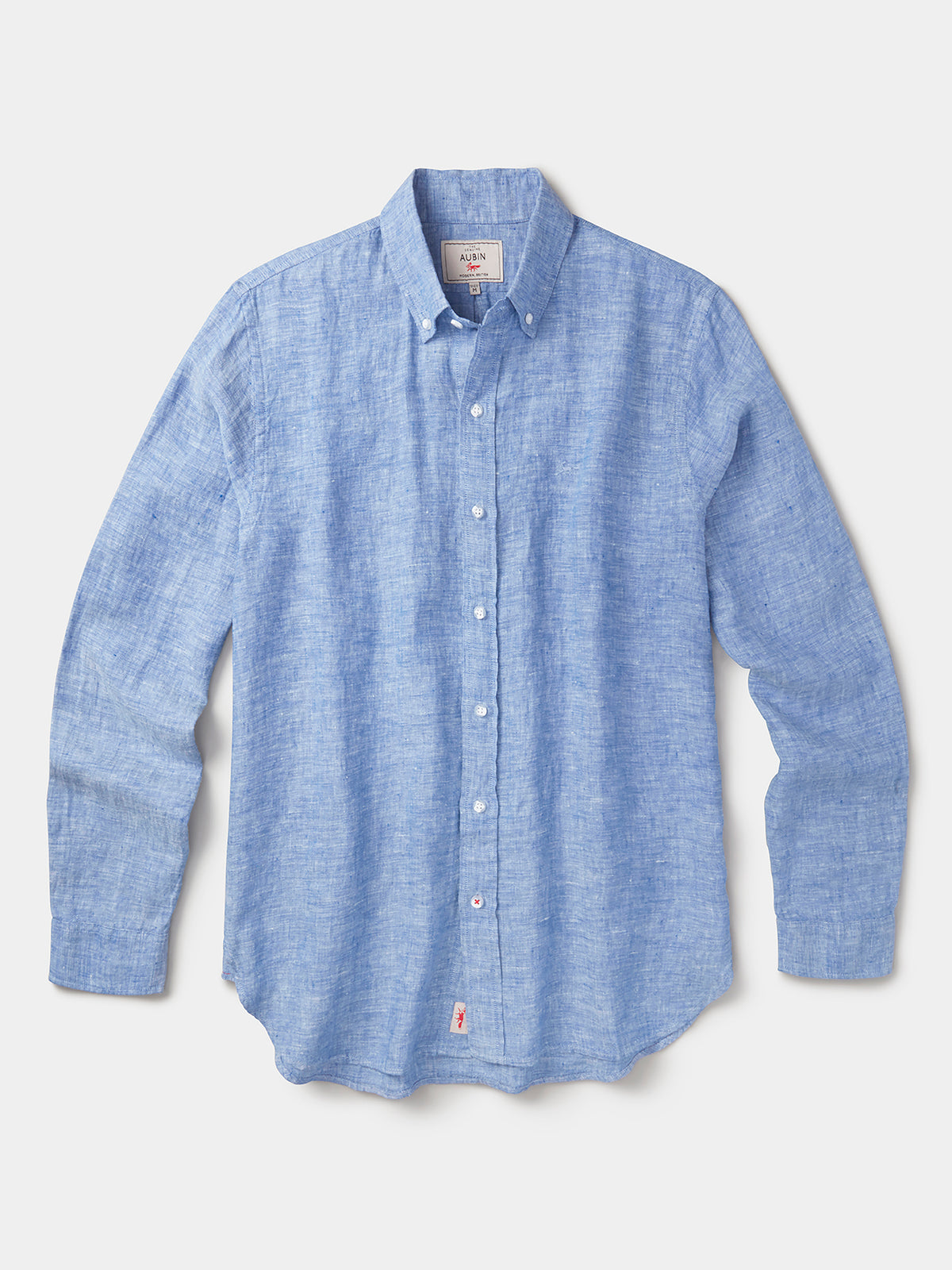 Aubin Blue Worlaby Linen Shirt | Linen Shirt