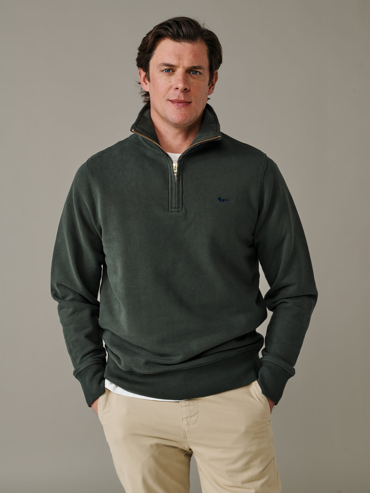Aubin Khkai Harris Zip Neck | Zip Neck