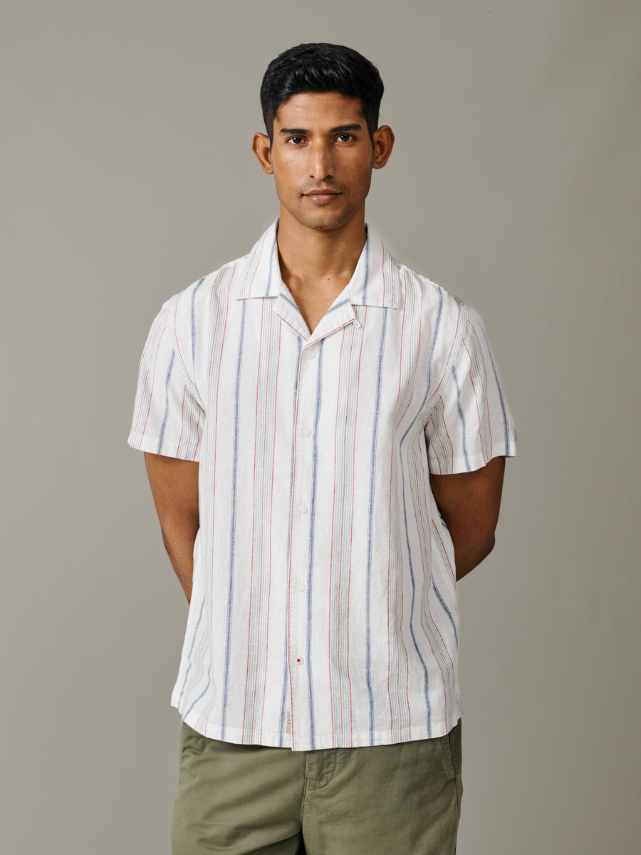 Abbey Cuban Collar Short Sleeved Shirt