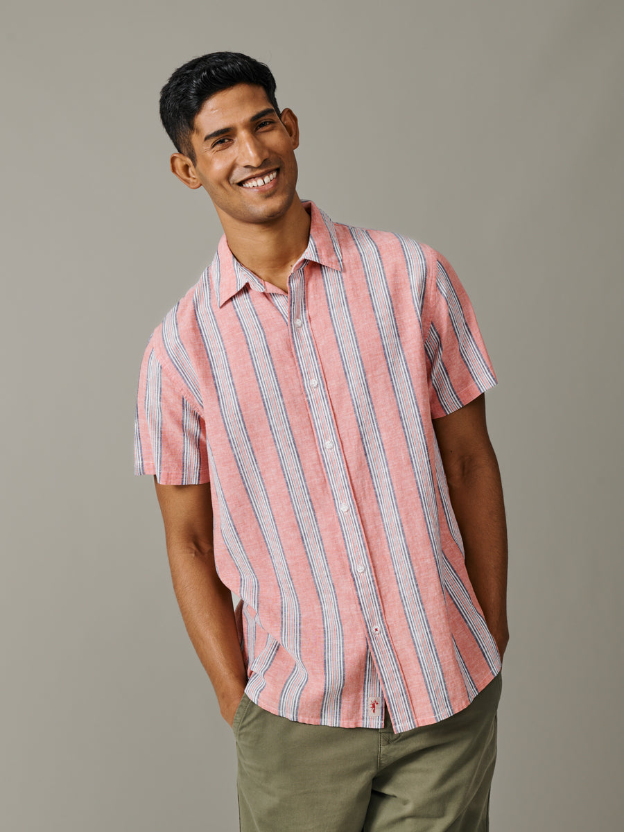 Austin Linen Blend Short Sleeved Shirt