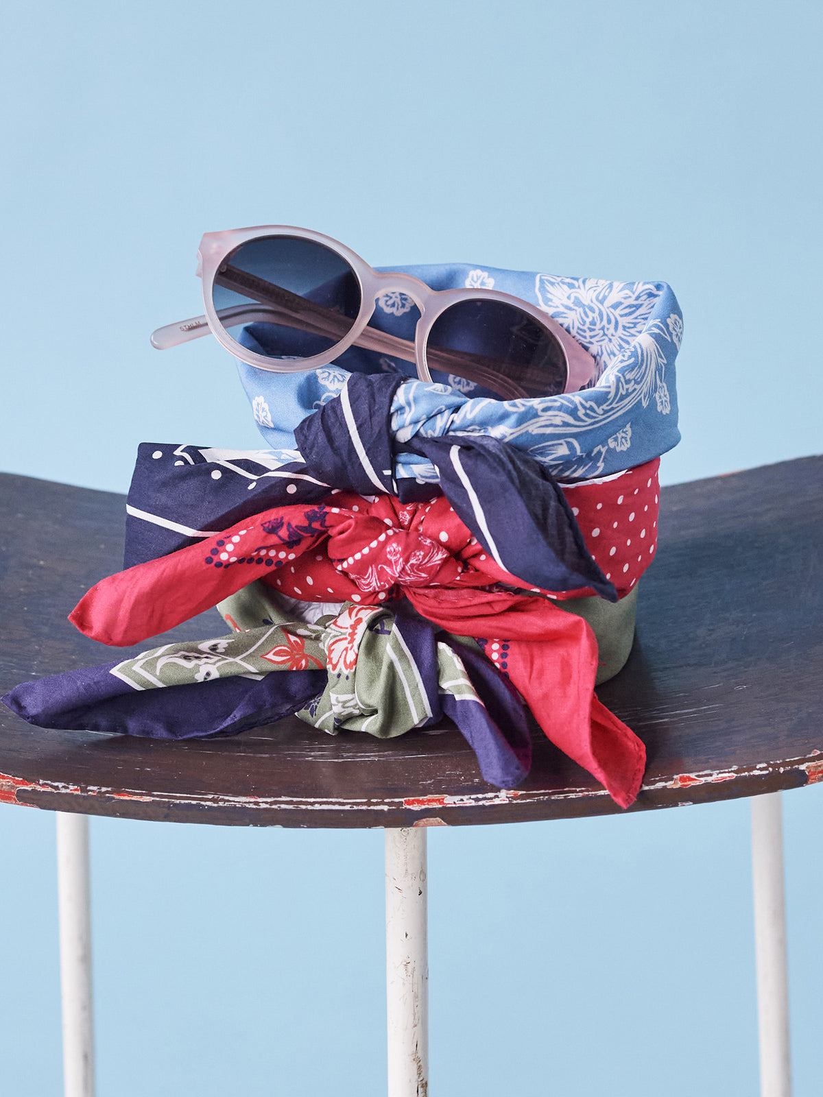 Aubin Red Polka Dot Stanford Bandana | Pocket Square