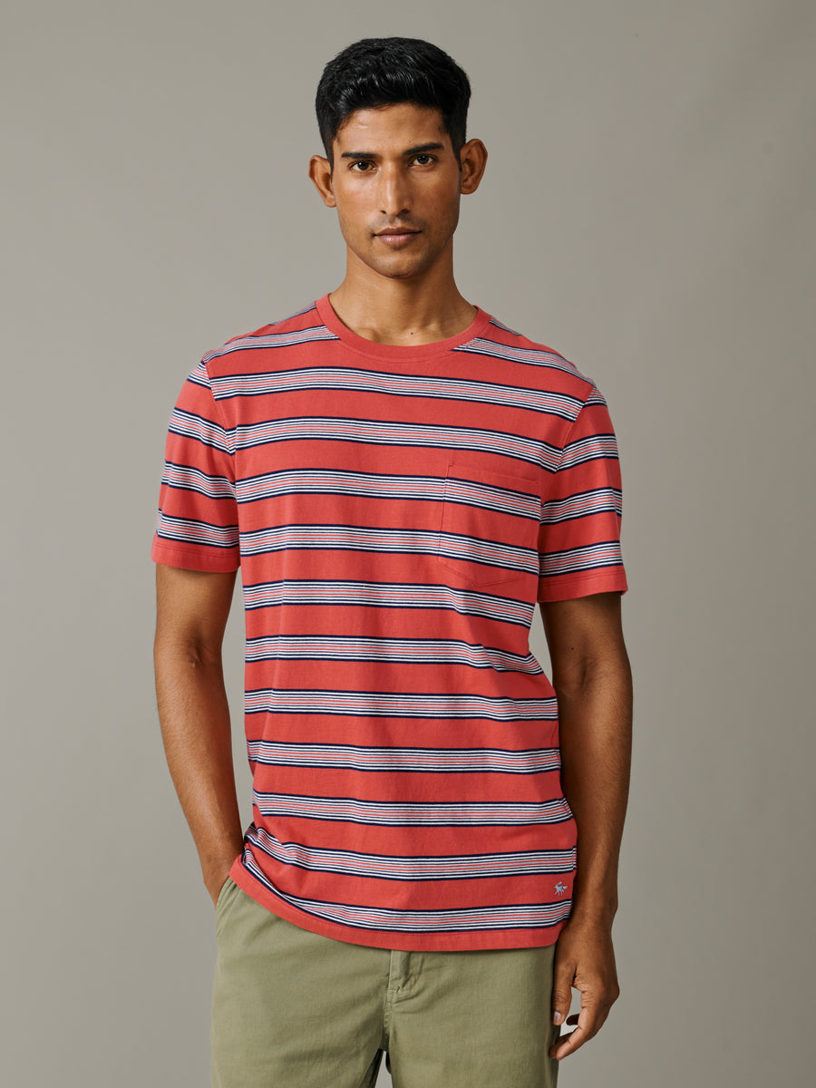 Barnes Striped Pocket T-Shirt