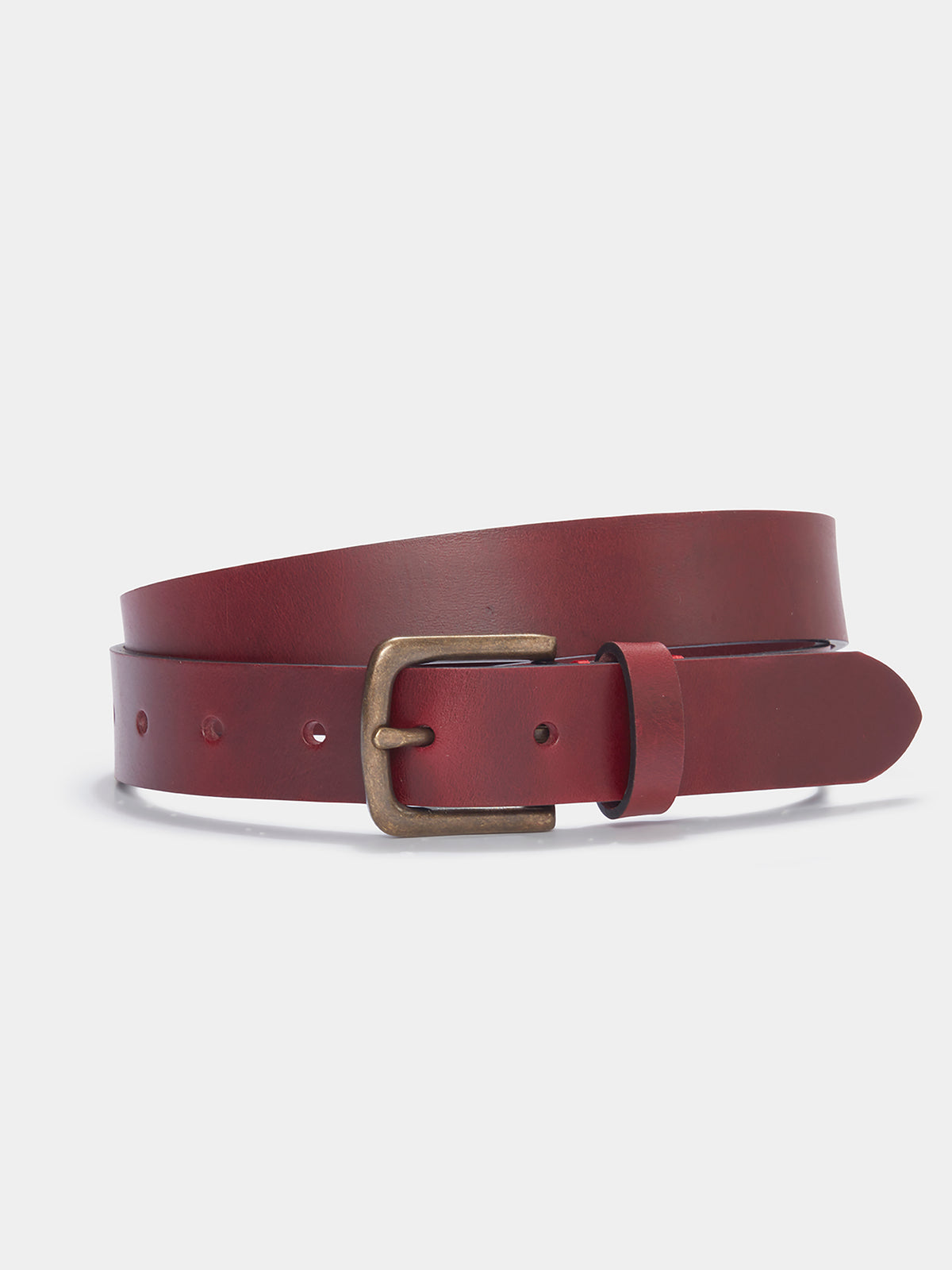 Aubin Oxblood Thorn Leather Belt | Belts