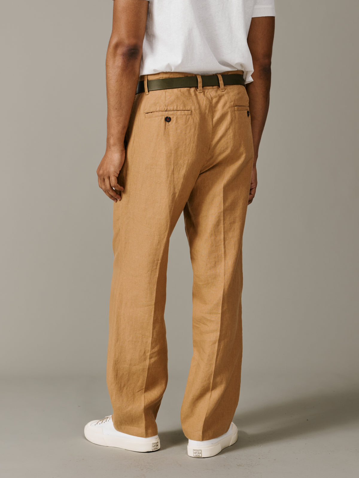 Aubin Mustard Belvedere Relaxed Linen Trouser | Linen Trousers