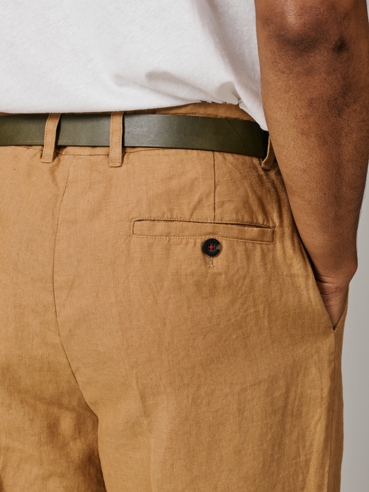 Aubin Mustard Belvedere Relaxed Linen Trouser | Linen Trousers