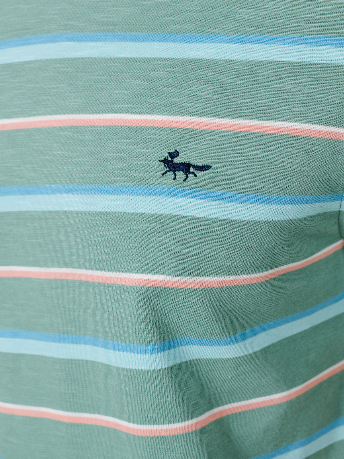 Aubin Green Stripe Berkeley Slub T-Shirt | T-Shirt