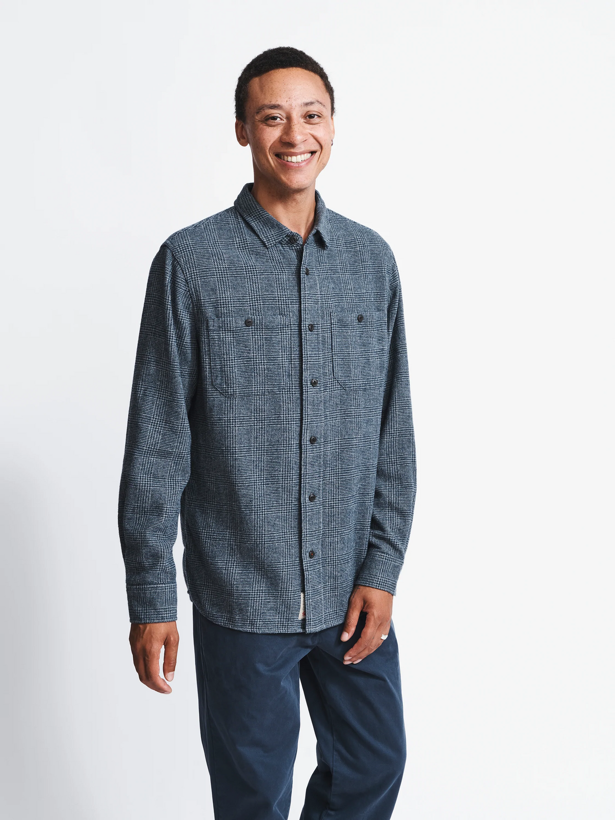 Aubin Dogstooth Crowle Shirt | Checked Shirt