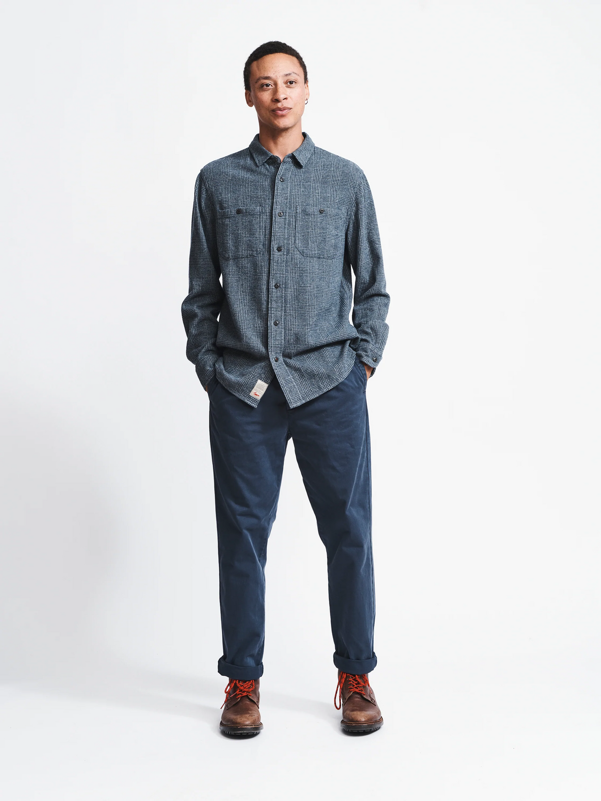 Aubin Dogstooth Crowle Shirt | Checked Shirt