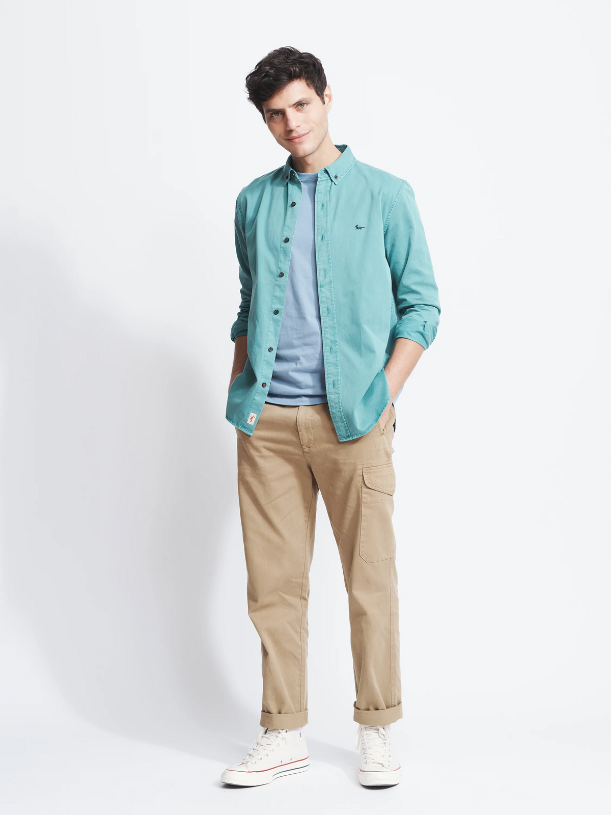 Aubin Dark Teal Hessle Shirt | Oxford Shirt