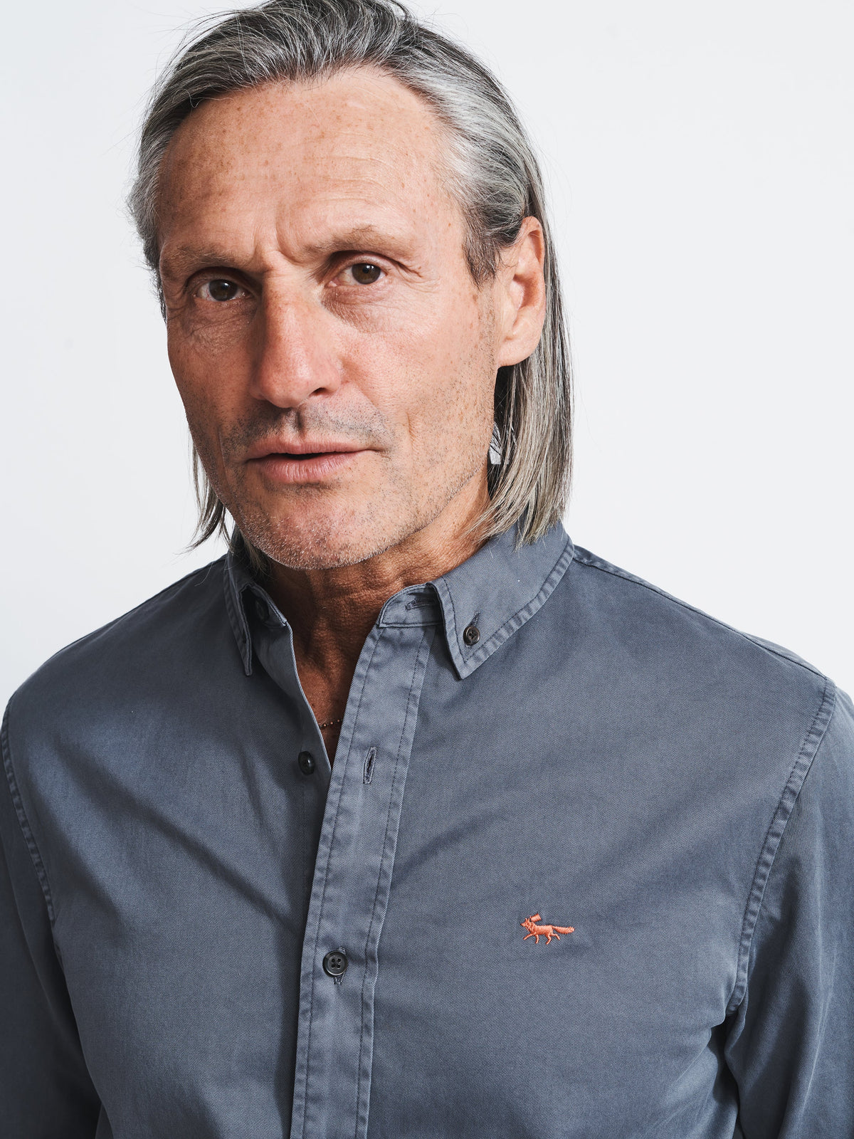 Aubin Grey Hessle Shirt | Oxford Shirt