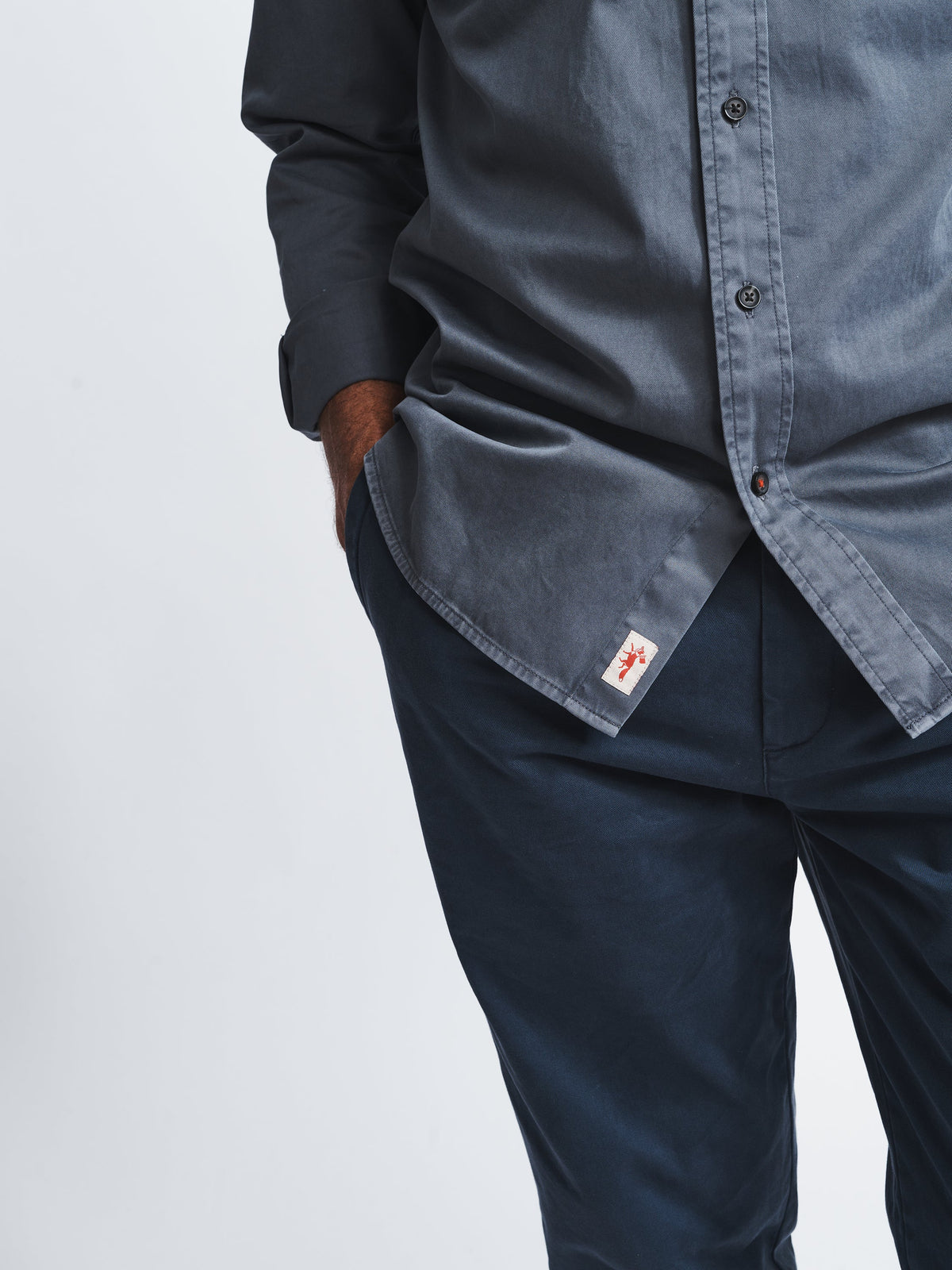 Aubin Grey Hessle Shirt | Oxford Shirt