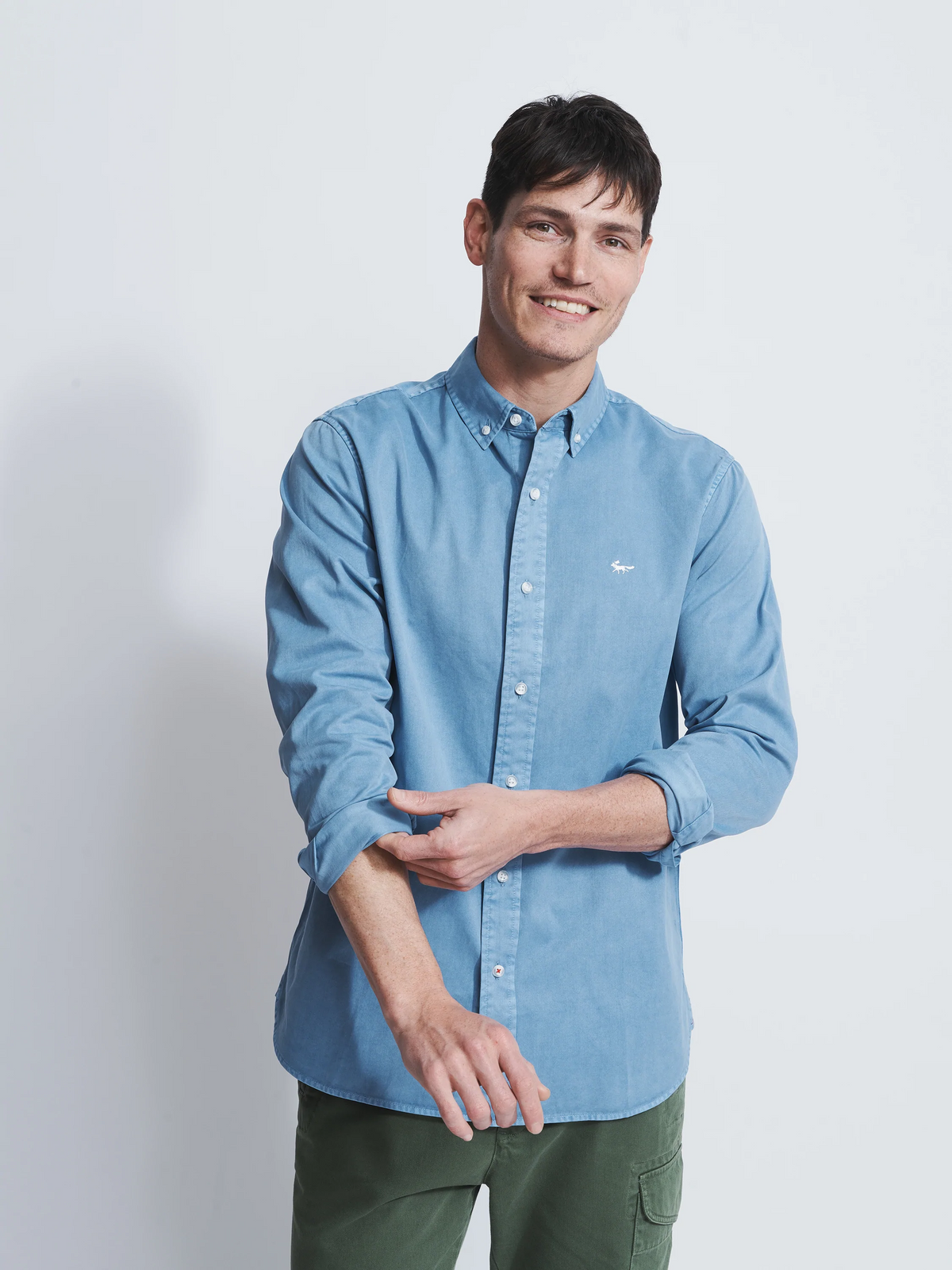 Aubin Bright Blue Hessle Shirt | Oxford Shirt