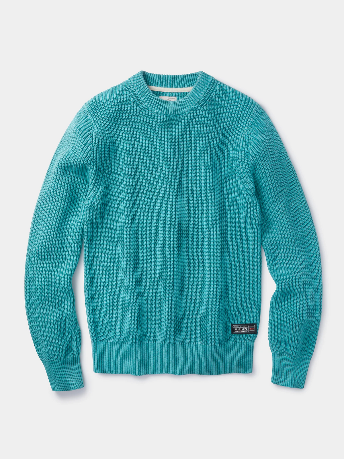 Aubin Dark Teal Martin Ribbed Crew | Crew Neck