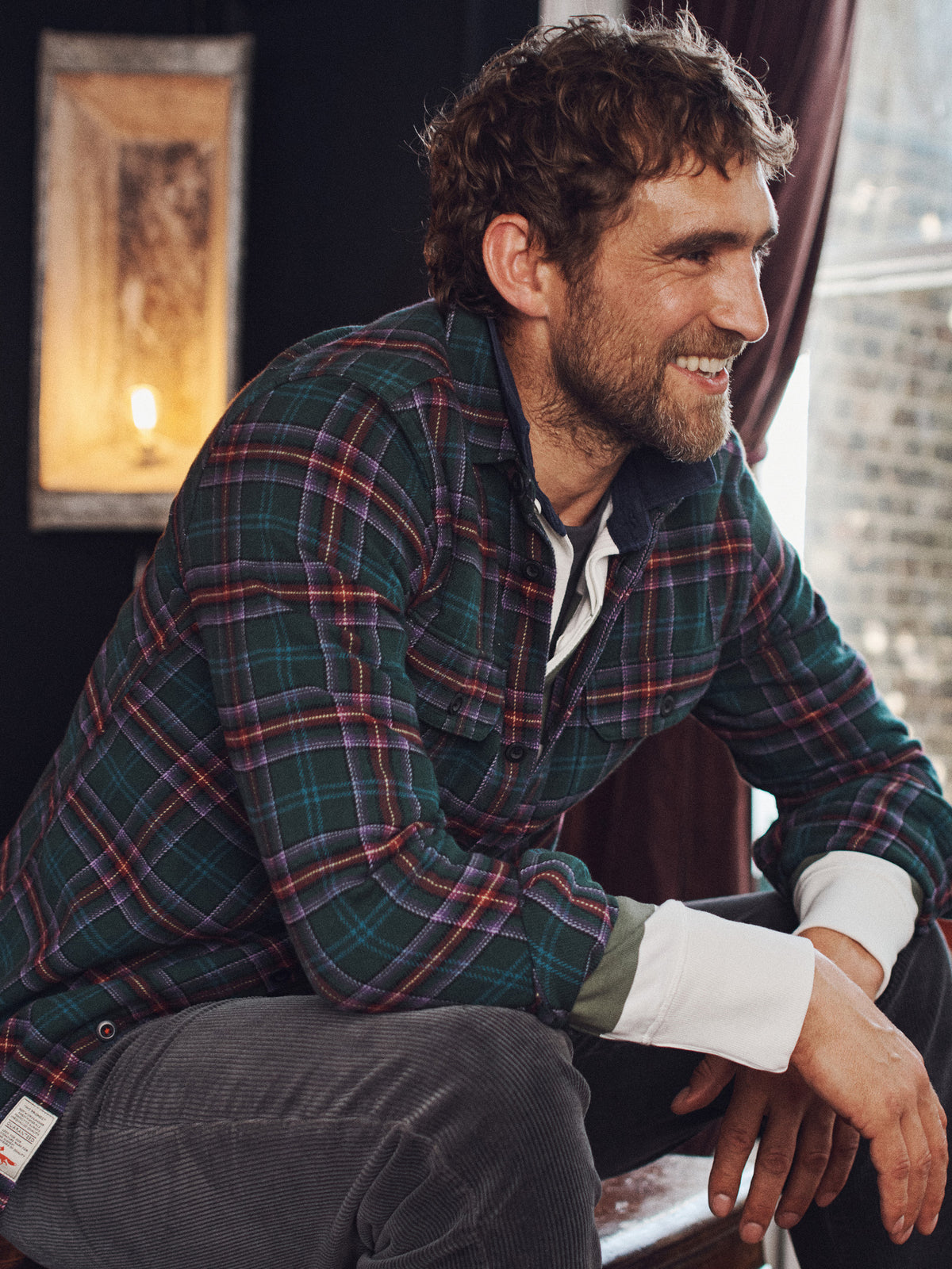 Aubin Green Check Crowle Flannel Check Shirt | Checked Shirt