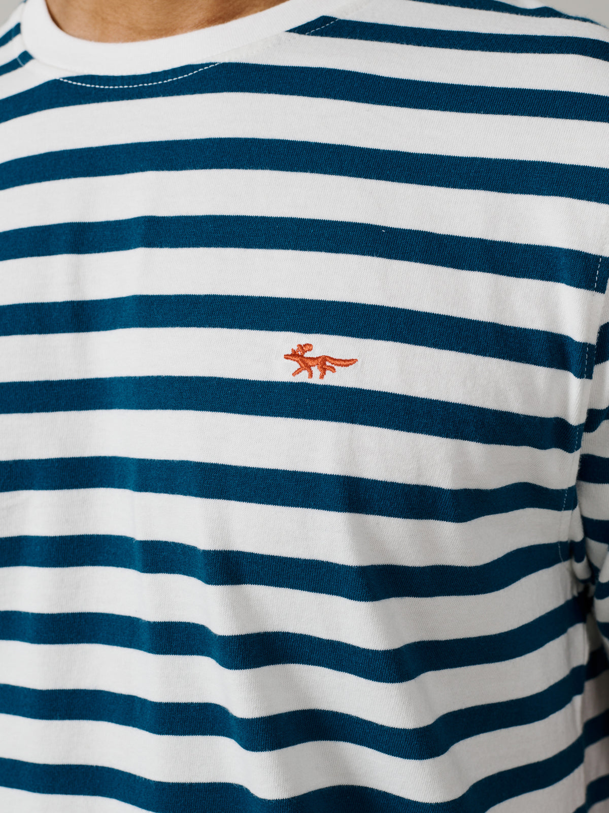Aubin Teal Stripe Fore Striped Tee | Classic Tee