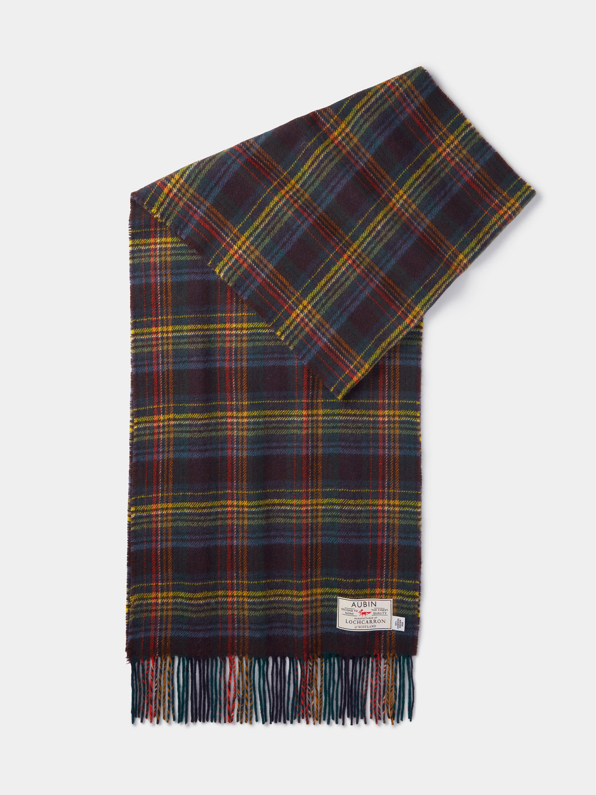 Aubin Black Check Hamilton Wool Scarf | Scarf