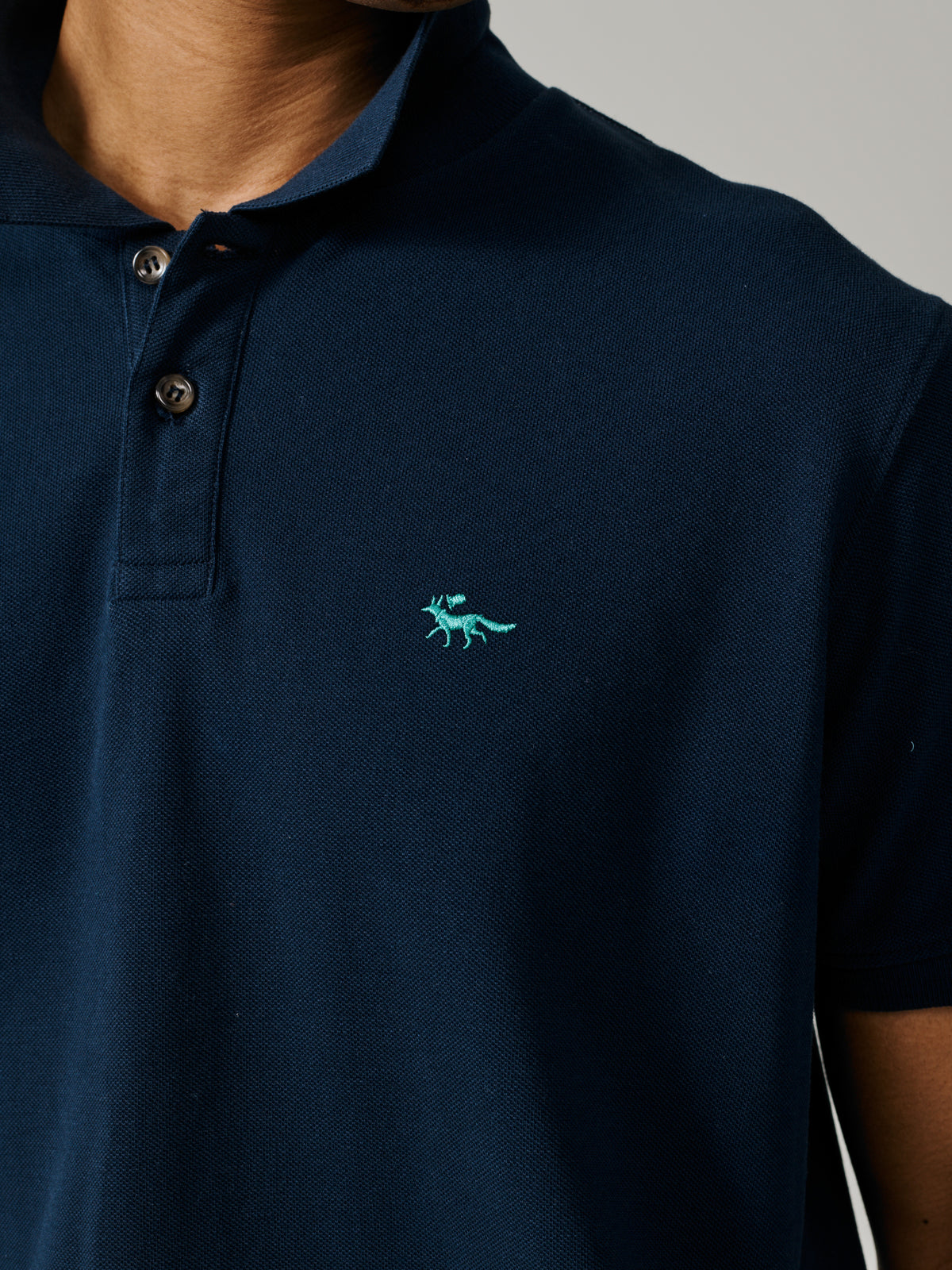 Aubin Navy Lusby Pique Polo | Polo Shirts