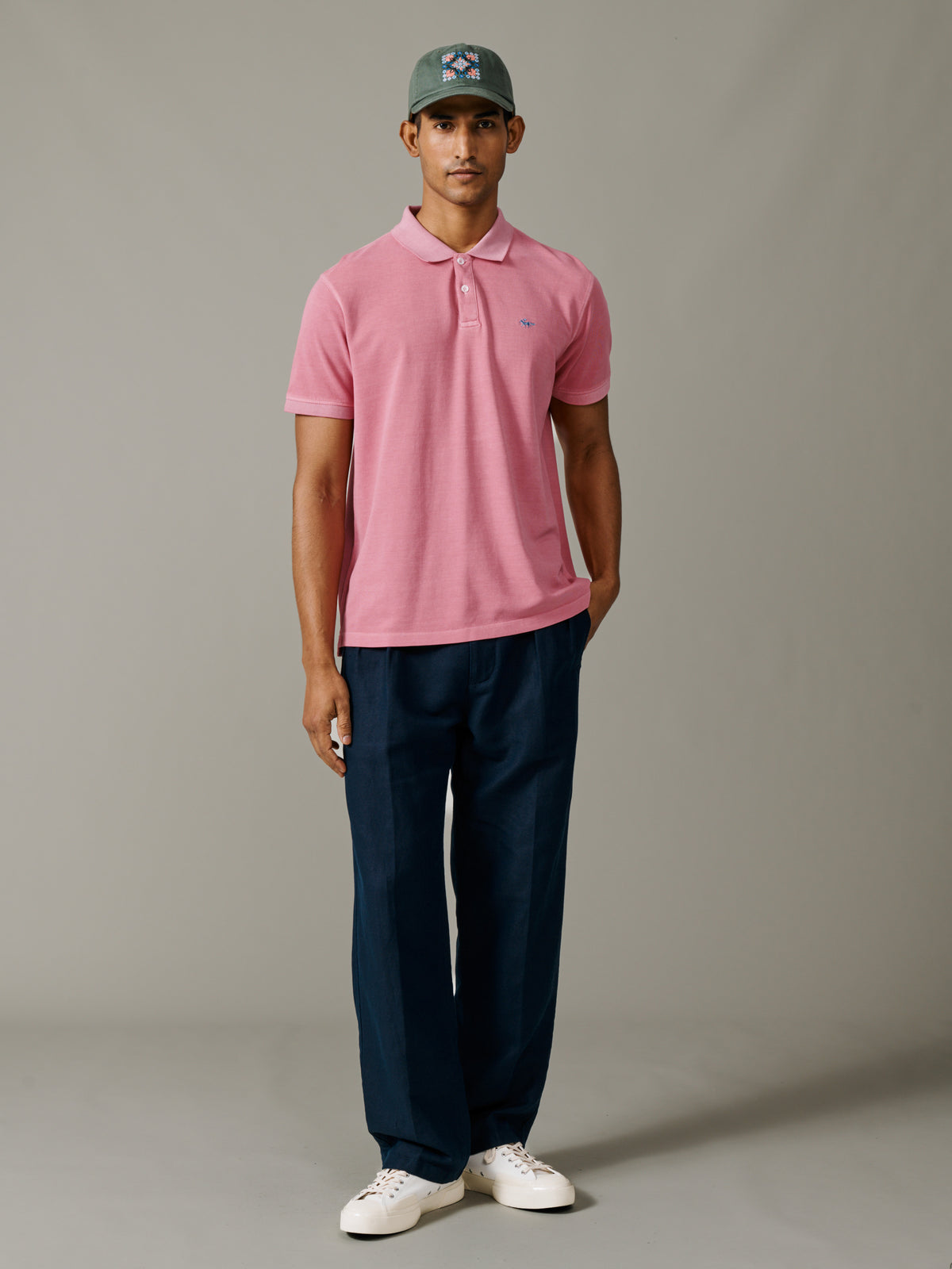 Aubin Washed Pink Lusby Pique Polo | Polo Shirts
