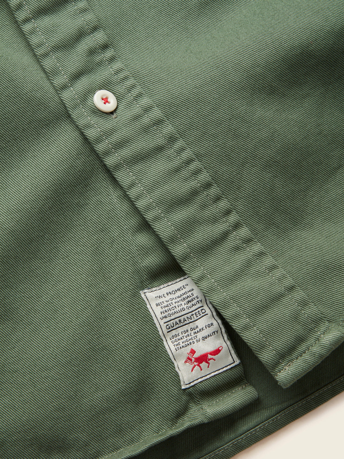 Aubin Normanby Shirt in Dk Khaki, flat lay detail