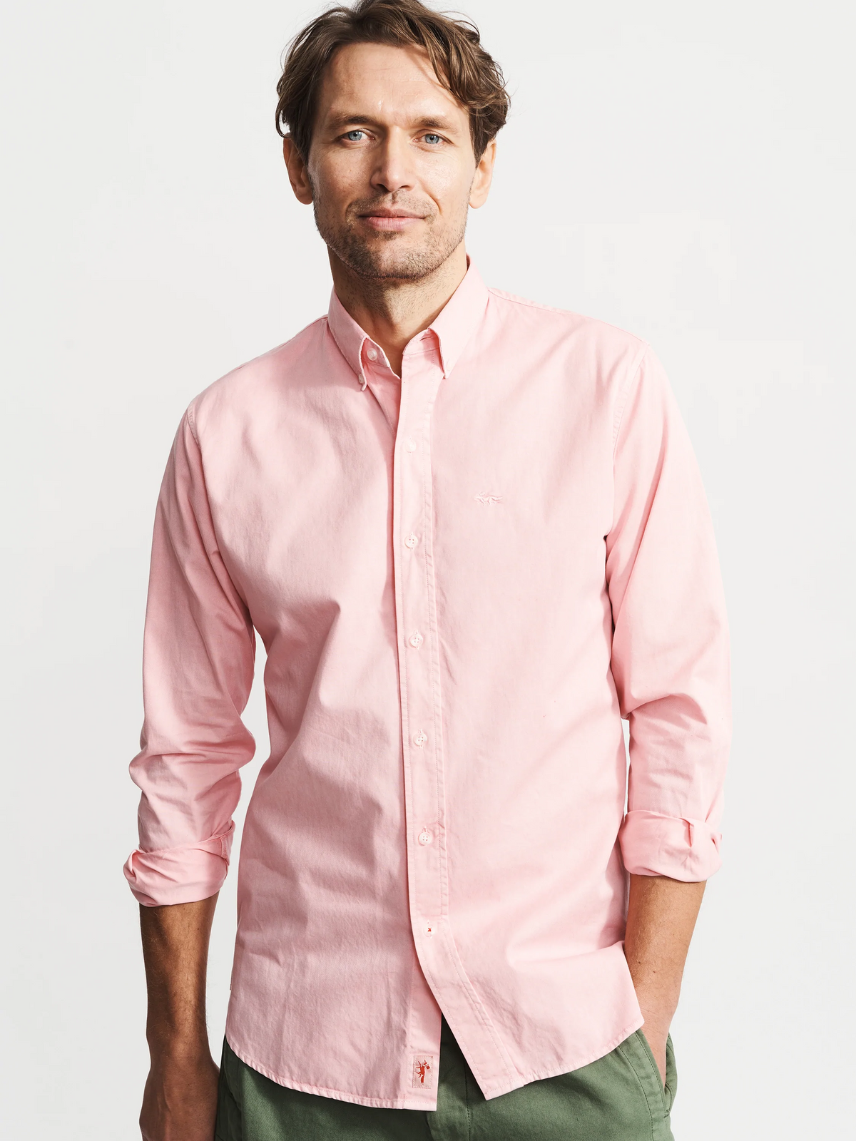 Aubin Hessle Shirt in Pink, on model, front