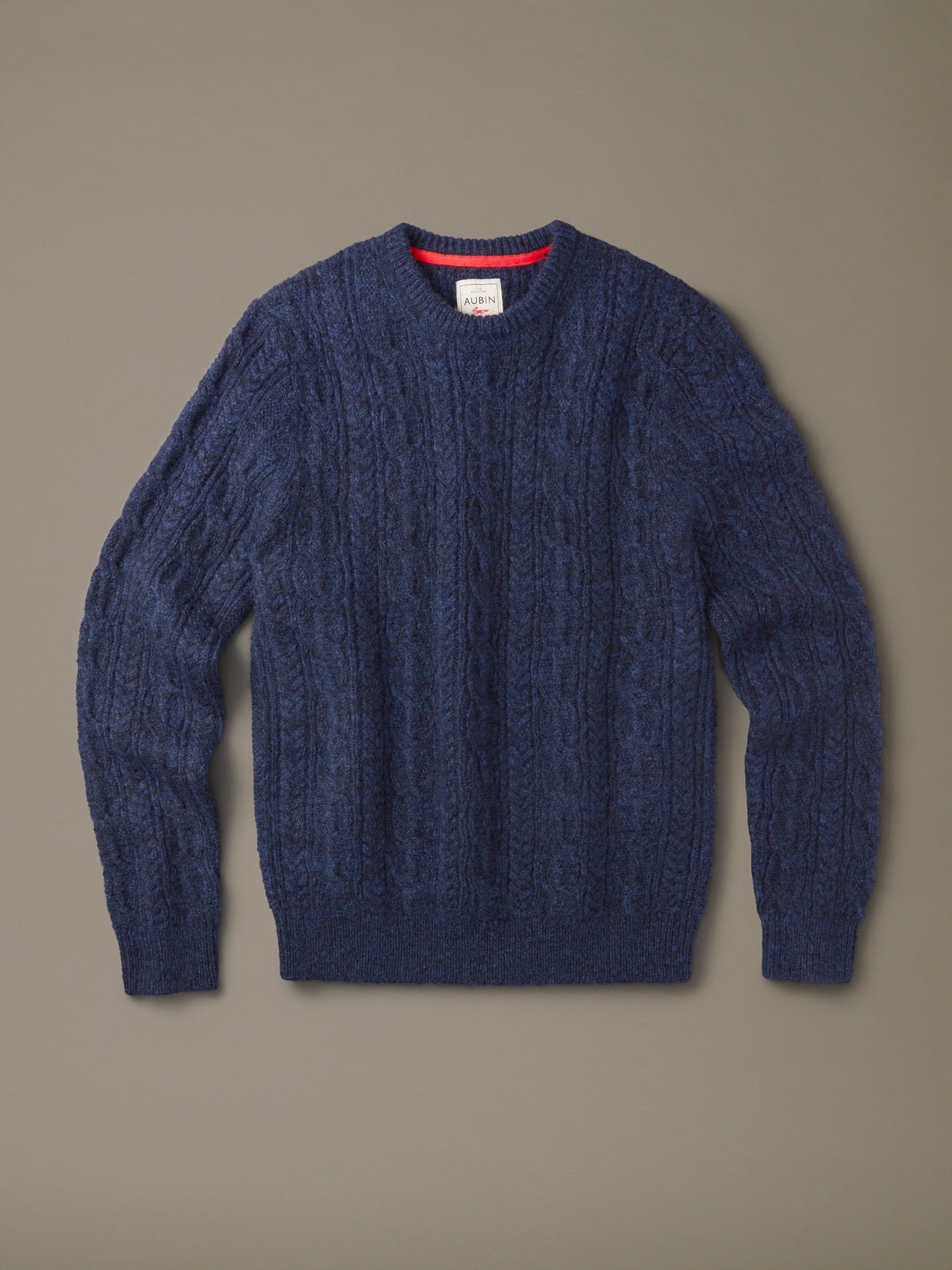 Aubin Navy Oleby Cable Crew Neck Jumper | Crew Neck