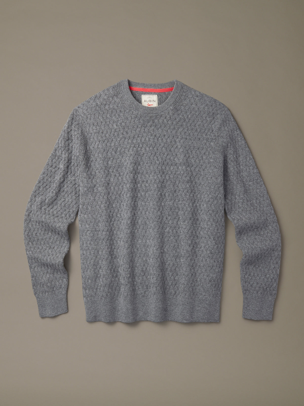 Aubin Grey Marl Oswald Cashmere Blend Crew Neck Jumper | Crew Neck