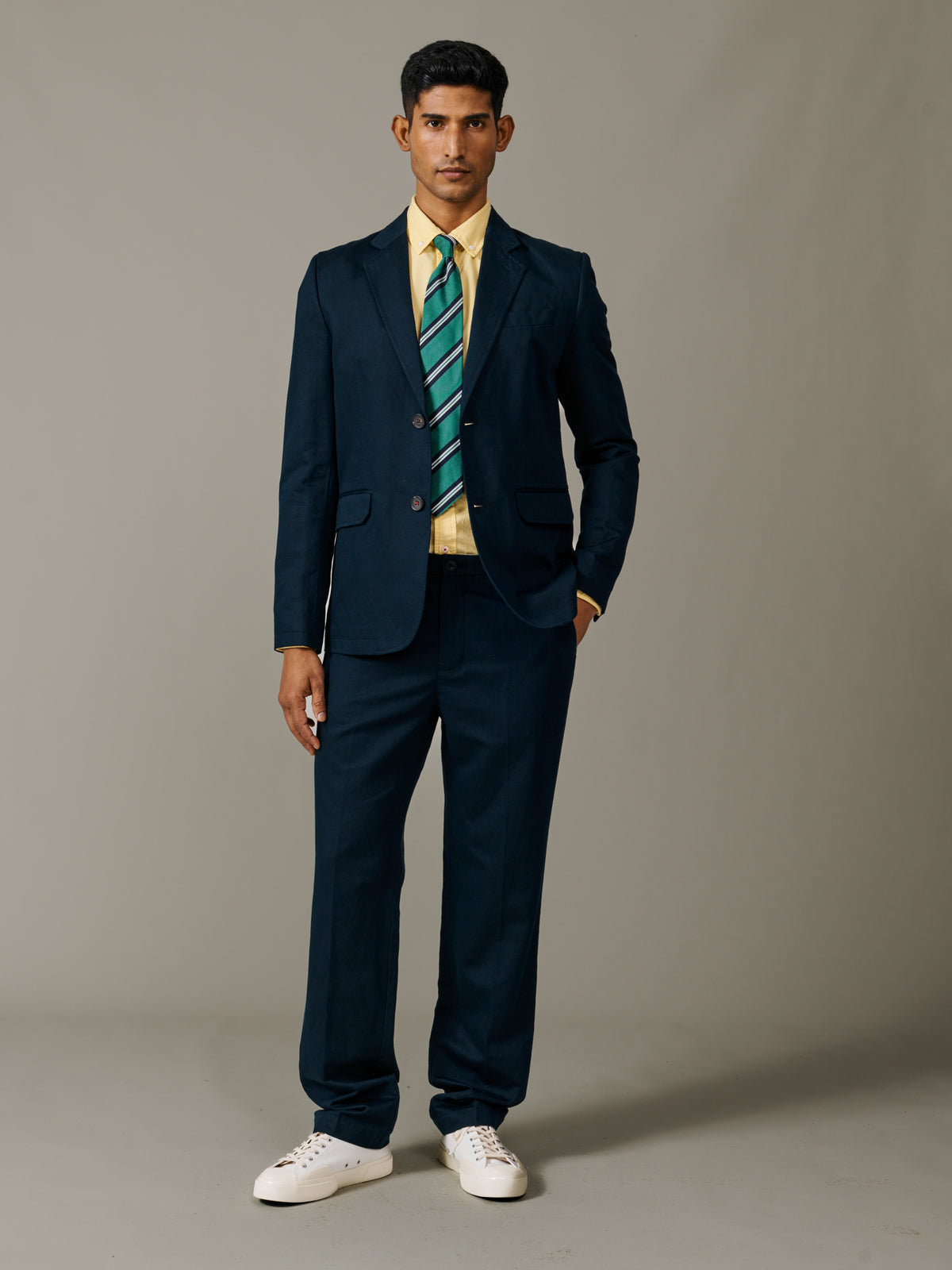 Aubin Navy Pasmore Jacket | Linen Jacket