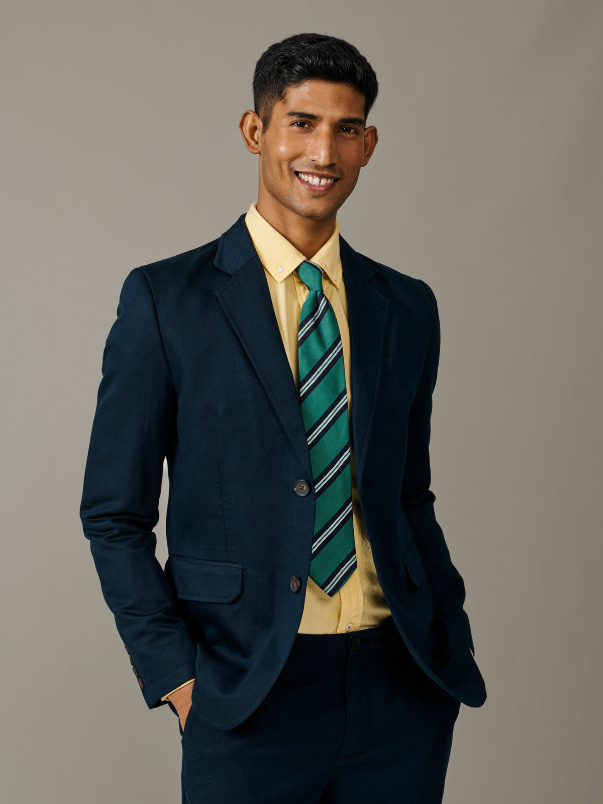 Aubin Navy Pasmore Jacket | Linen Jacket