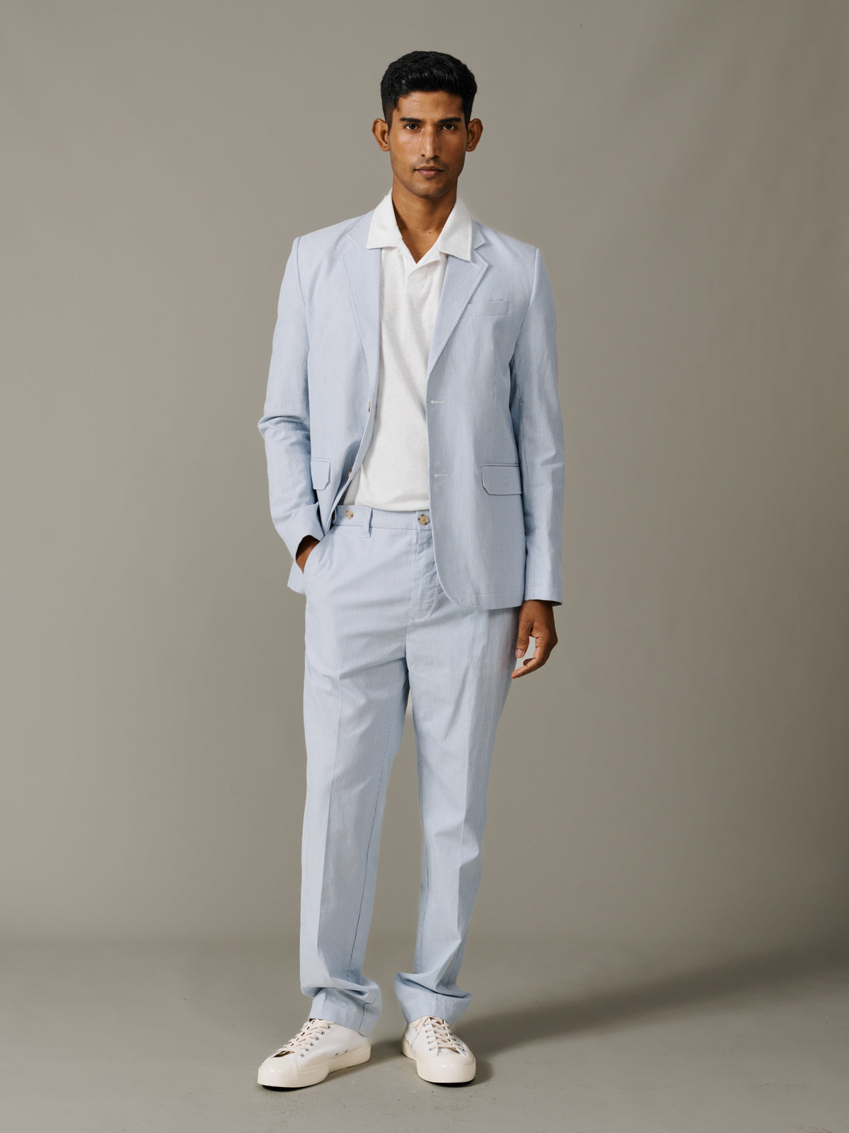 Aubin Blue Stripe Pasmore Jacket | Suit Jackets