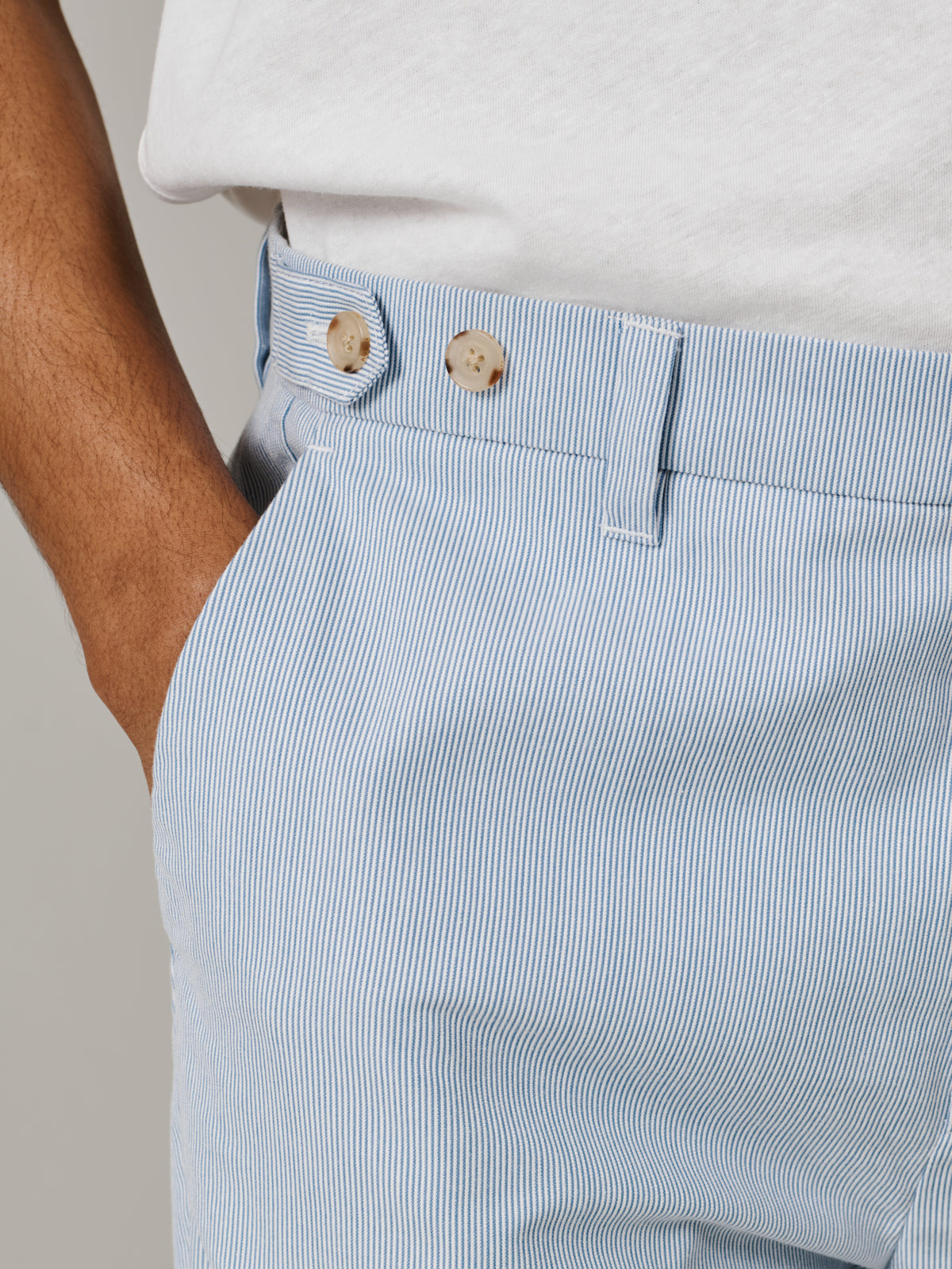 Aubin Blue Stripe Pasmore Straight Leg Trouser | Suit Trousers