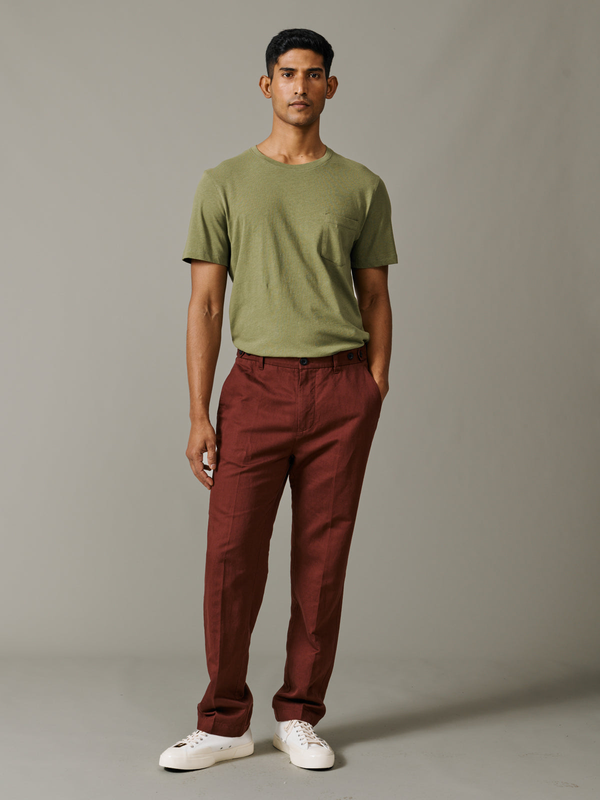 Aubin Brown Pasmore Straight Leg Trouser | Suit Trousers