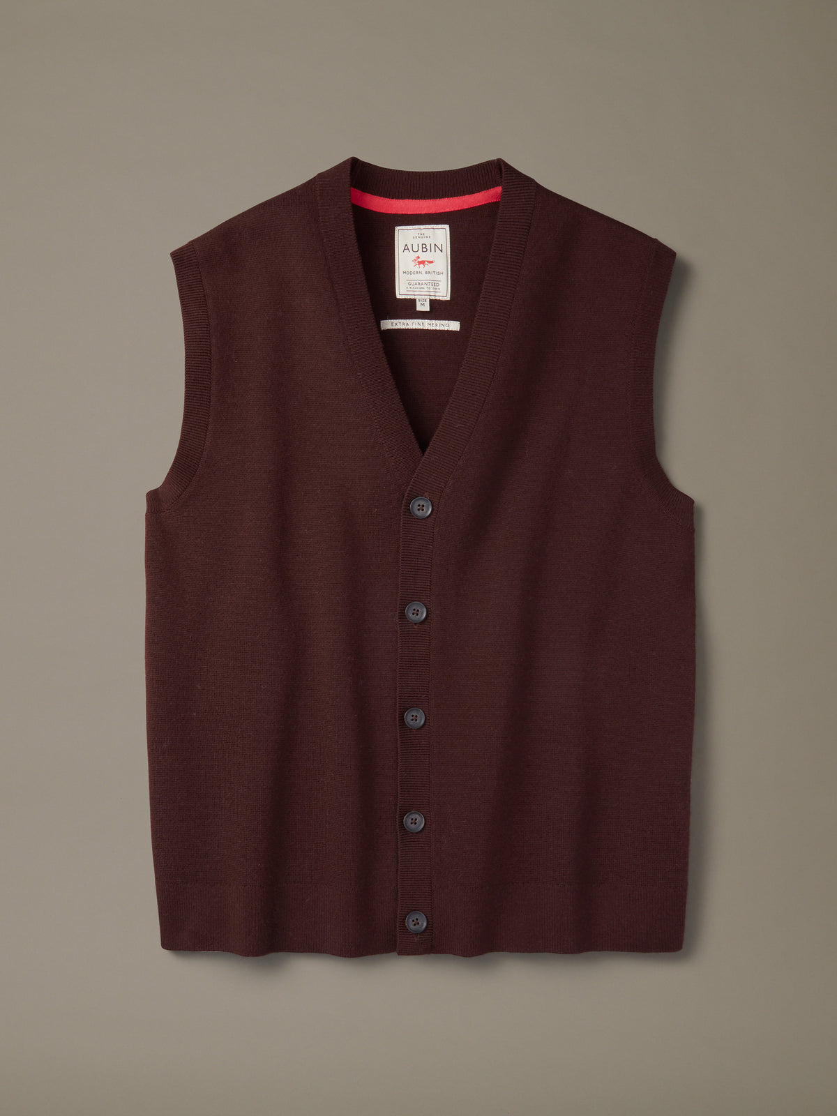 Aubin Chocolate Portman Extra Fine Merino Waistcoat | Waistcoat
