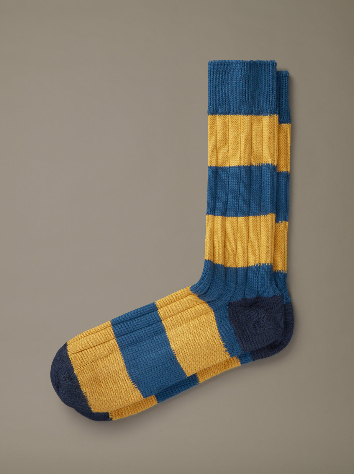 Aubin Yellow Stripe Rugby Striped Sock | Socks