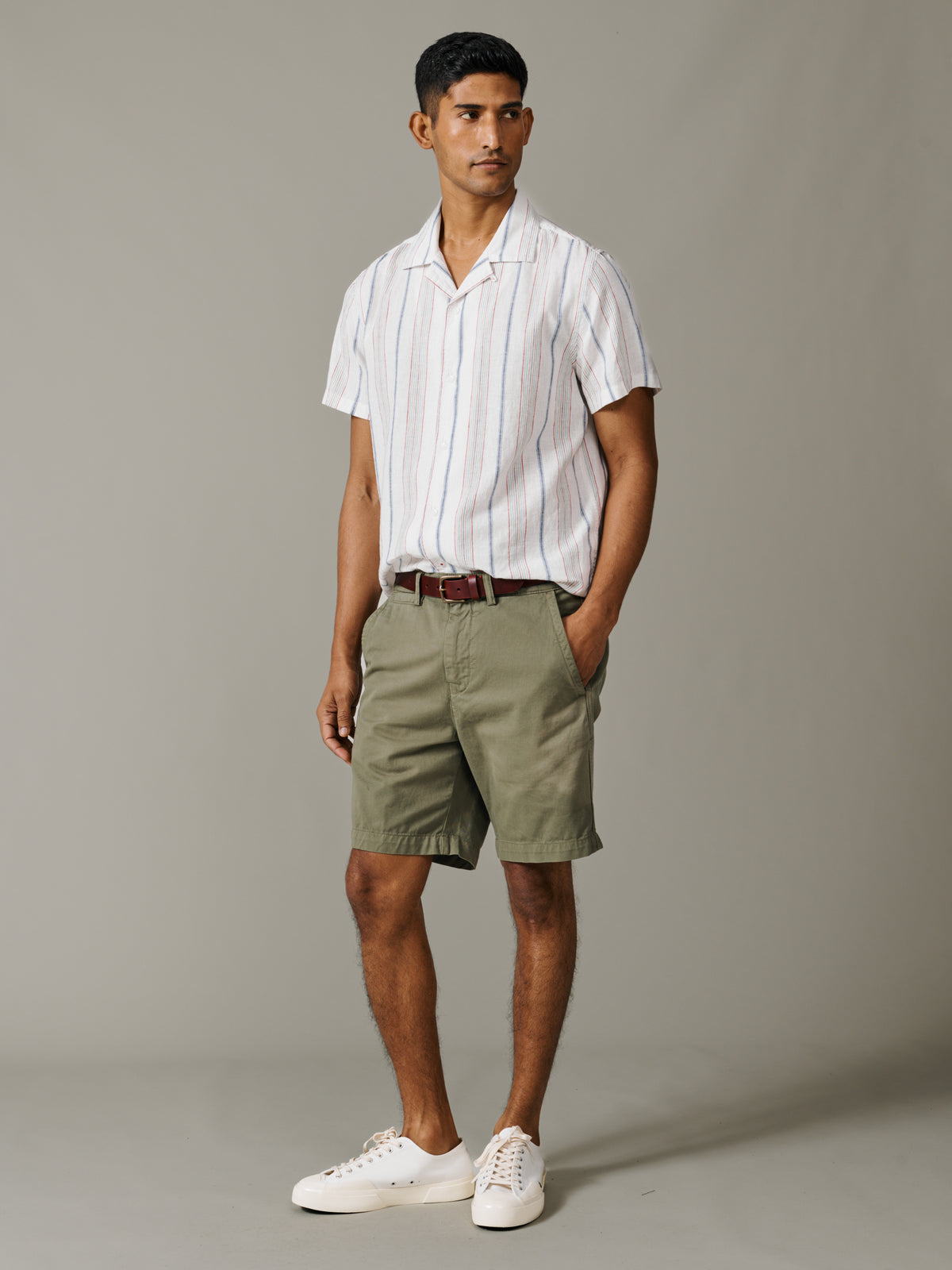 Aubin Washed Khaki Stamford Chino Short | Chino Short