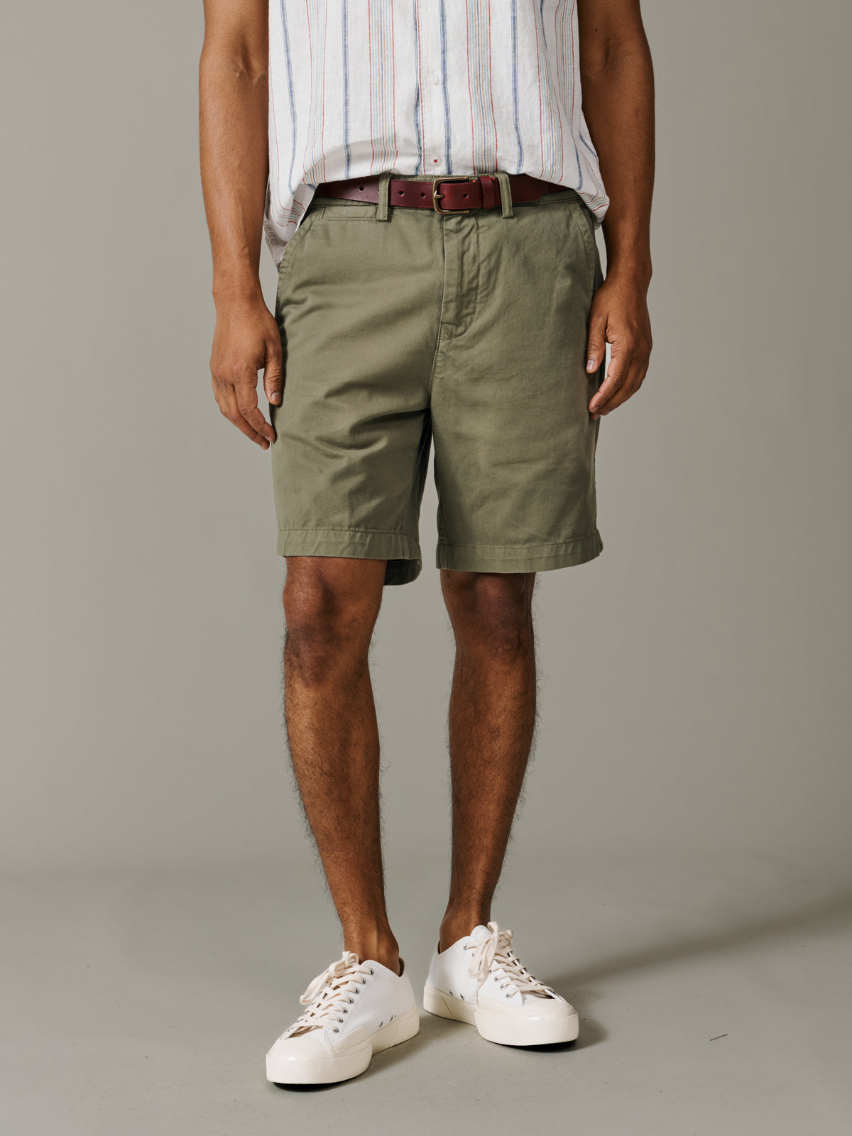 Aubin Washed Khaki Stamford Chino Short | Chino Short