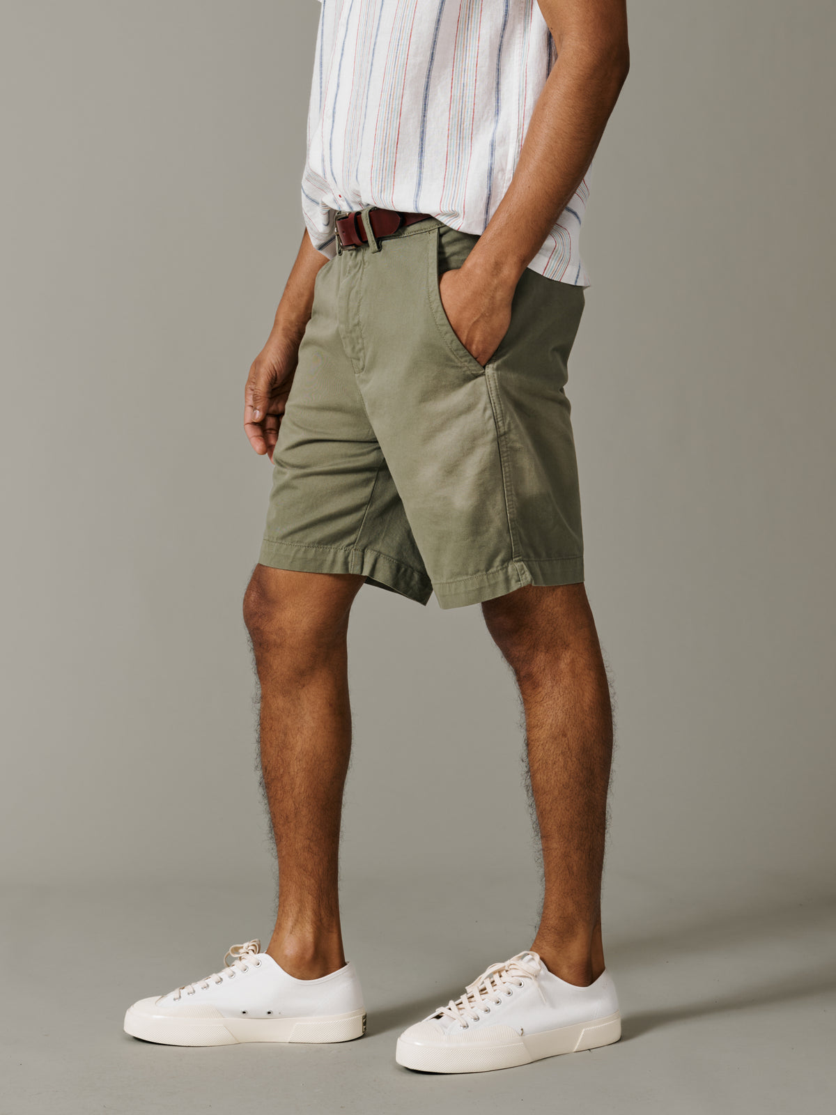 Aubin Washed Khaki Stamford Chino Short | Chino Short